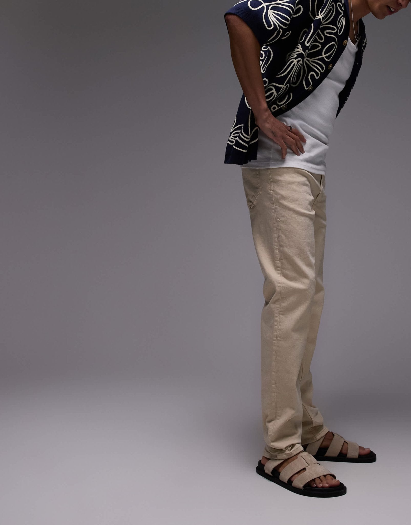 Mango Patrick slim fit jeans in light beige - ASOS Sample Sale