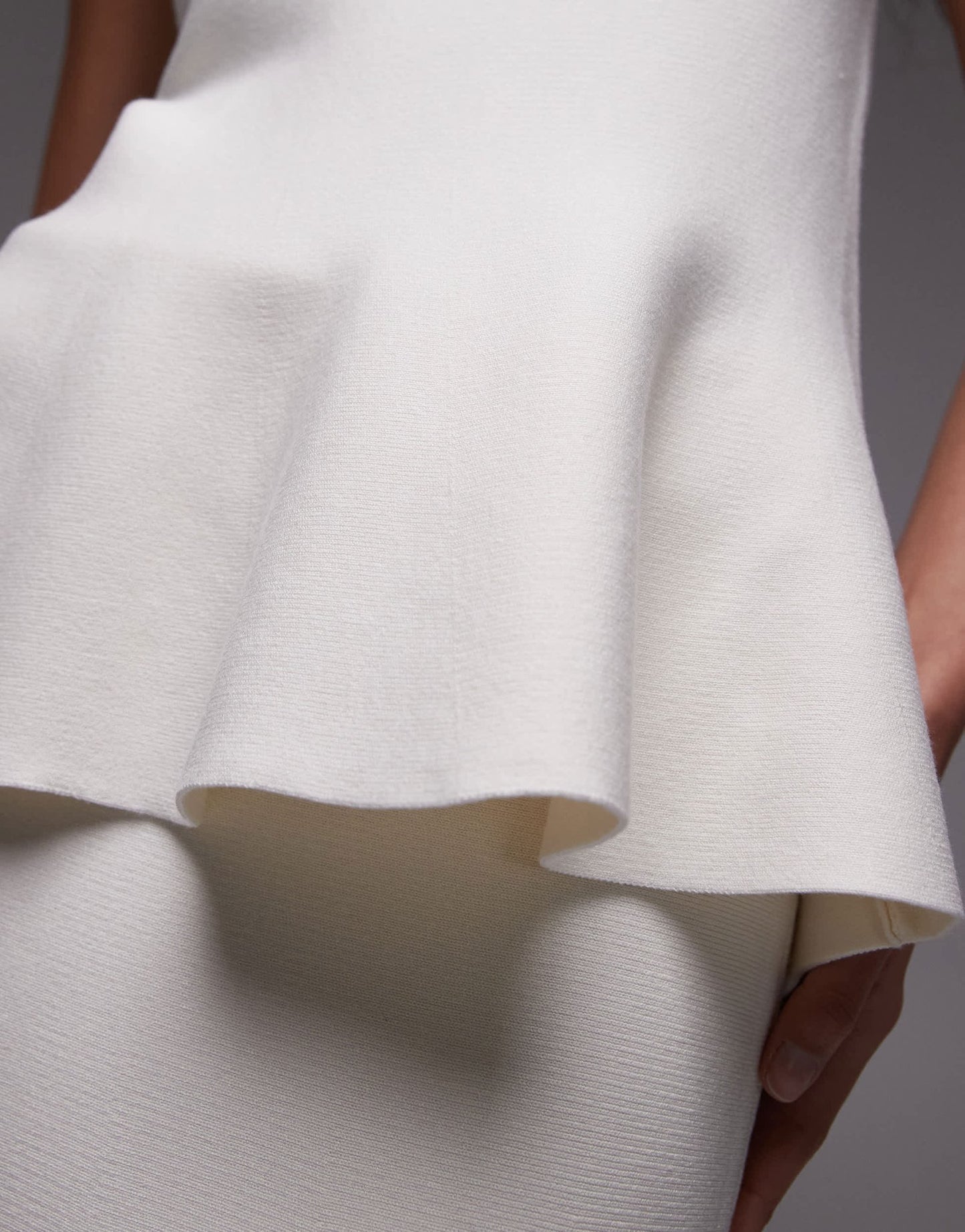 Mango peplum knitted bandeau top co - ord in white - ASOS Sample Sale