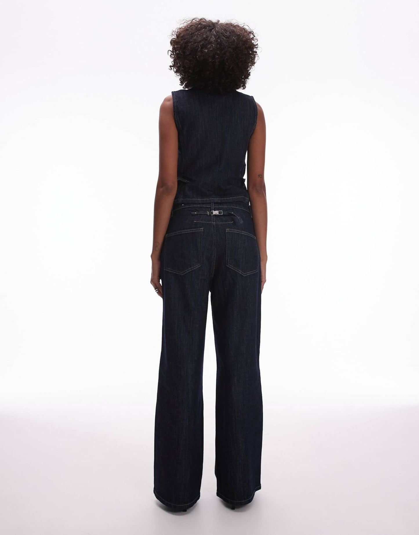 Mango Pina slouchy straight leg jean co - ord in dark blue - ASOS Sample Sale