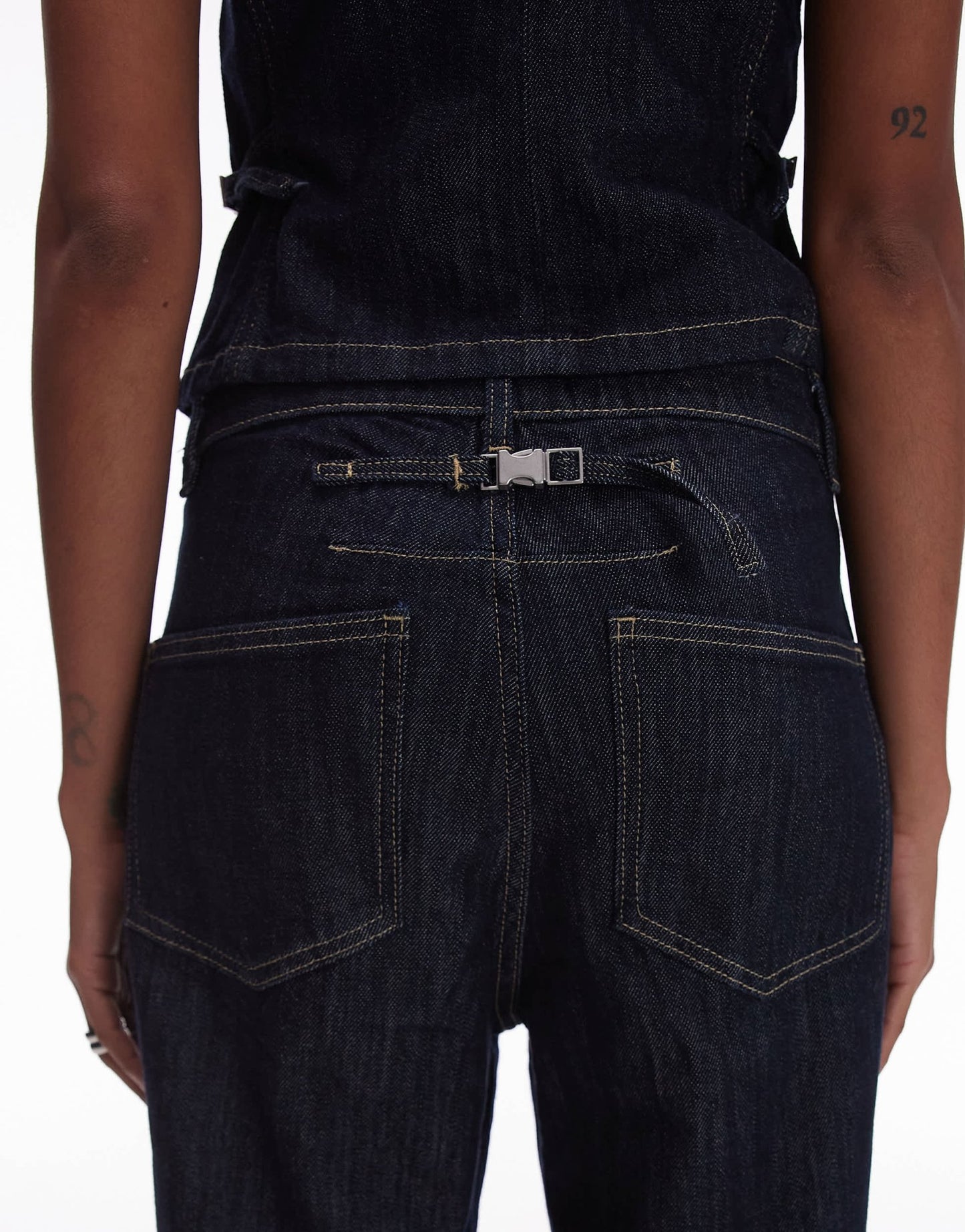 Mango Pina slouchy straight leg jean co - ord in dark blue - ASOS Sample Sale