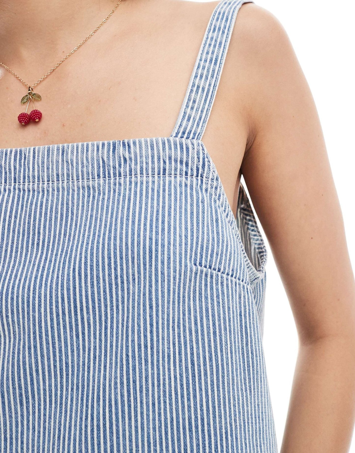Mango pinstripe denim co - ord cami top in light blue - ASOS Sample Sale