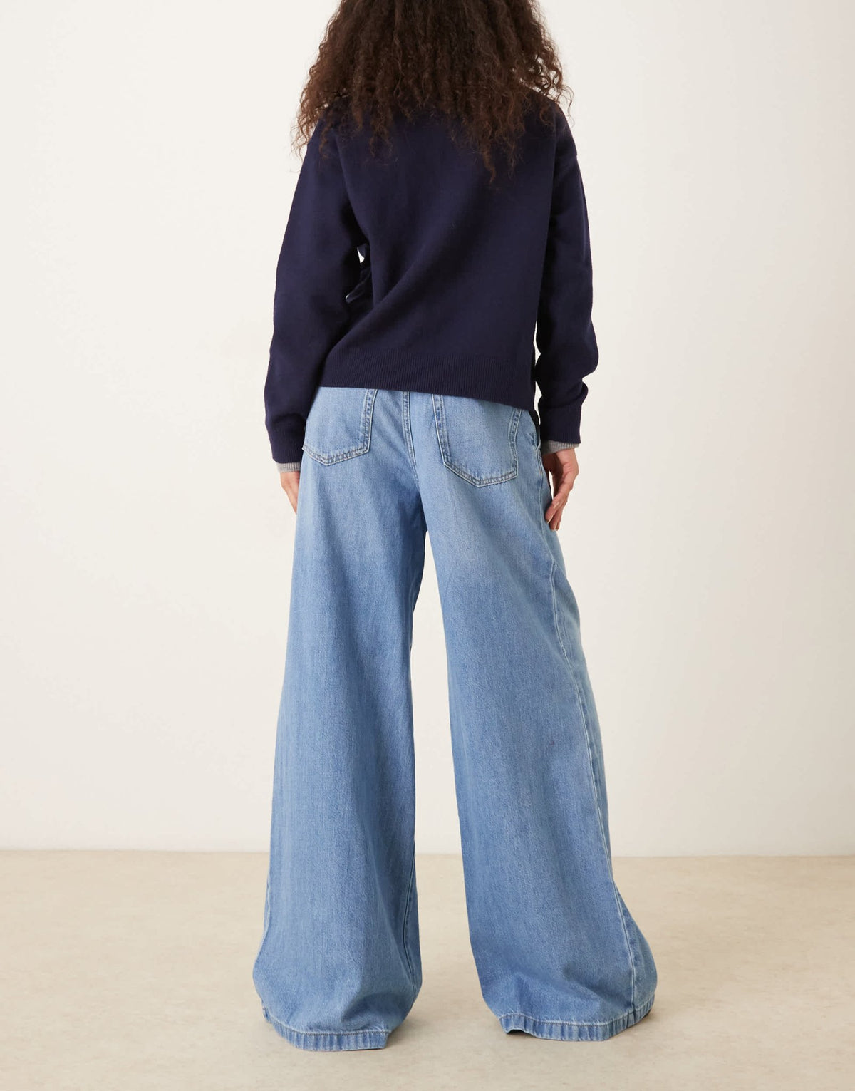 Mango pleat front fluid straight leg jean in light blue - ASOS Sample Sale