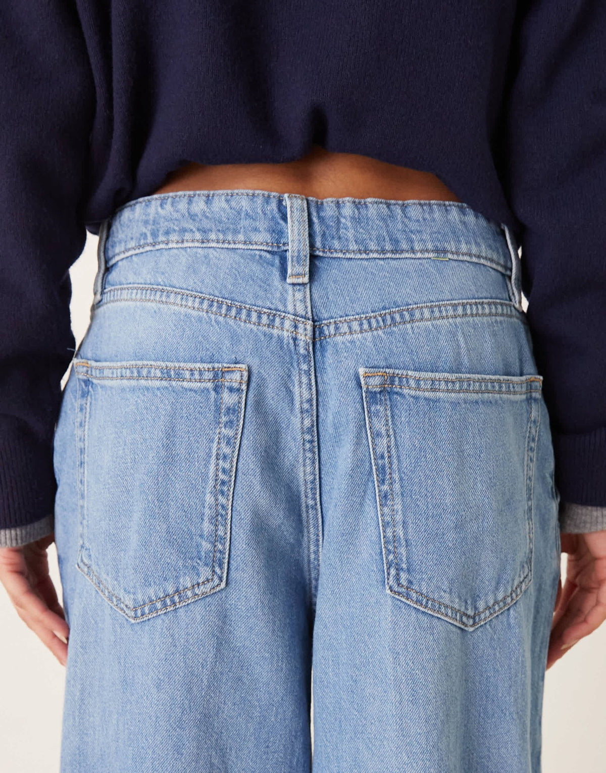 Mango pleat front fluid straight leg jean in light blue - ASOS Sample Sale