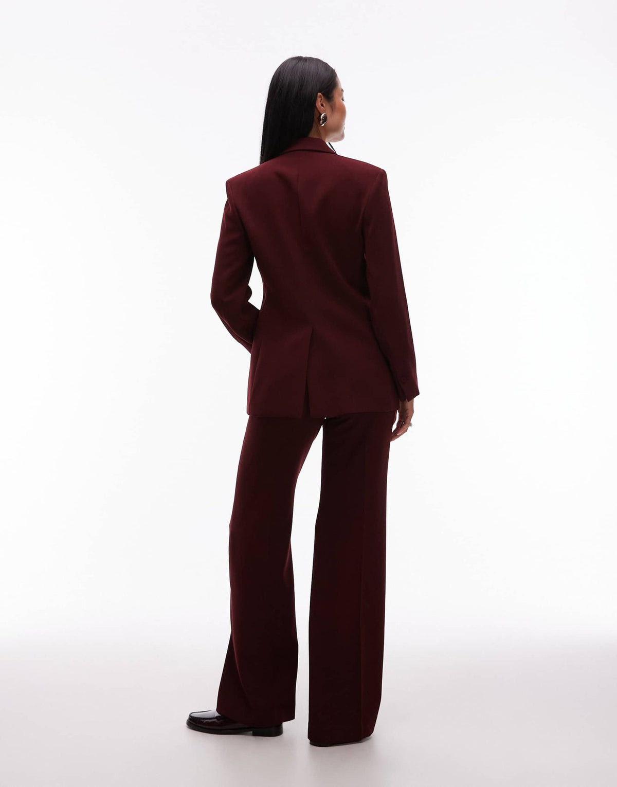 Mango pleat front tailored trouser co-ord in dark red - ASOS Sample Sale