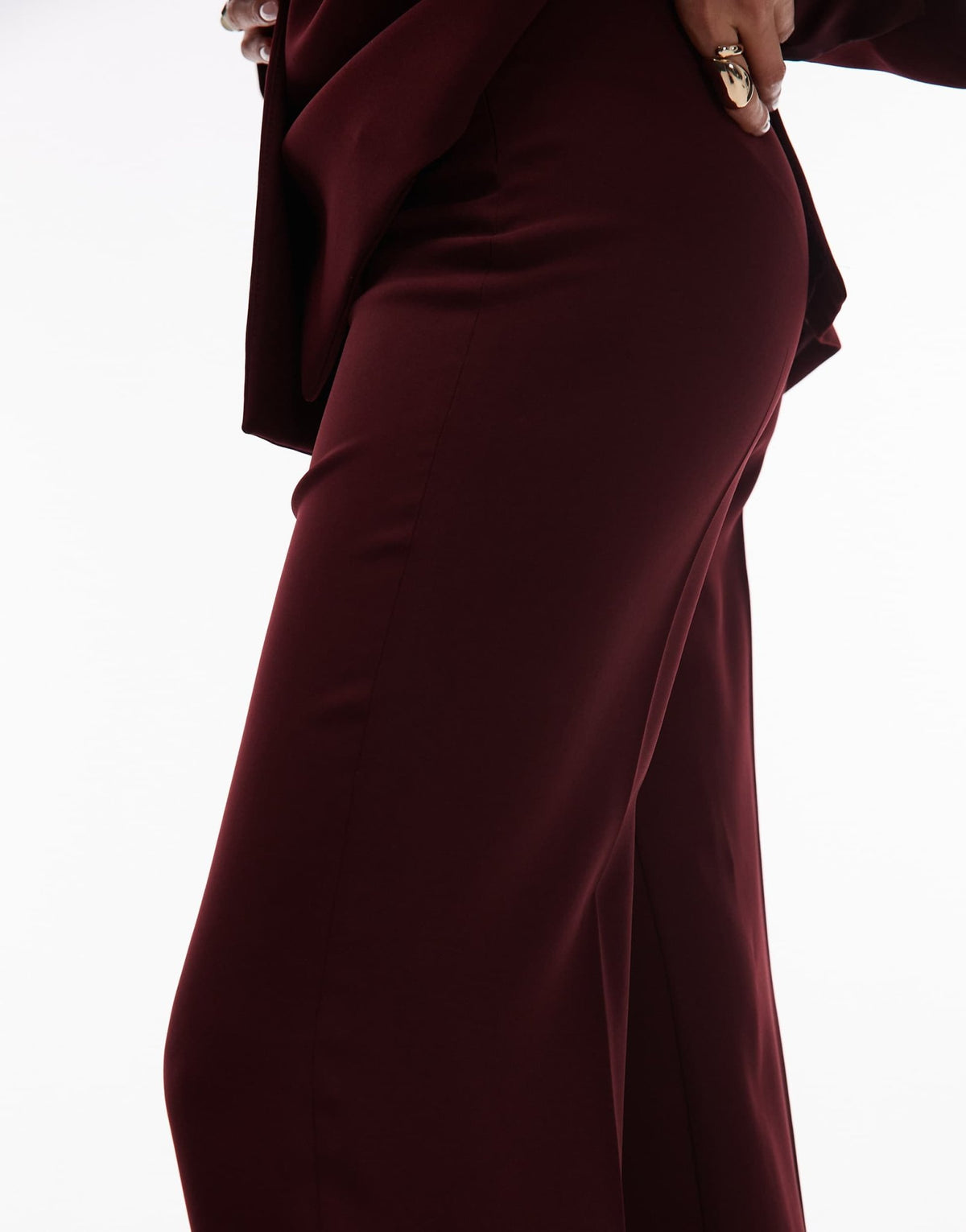 Mango pleat front tailored trouser co-ord in dark red - ASOS Sample Sale