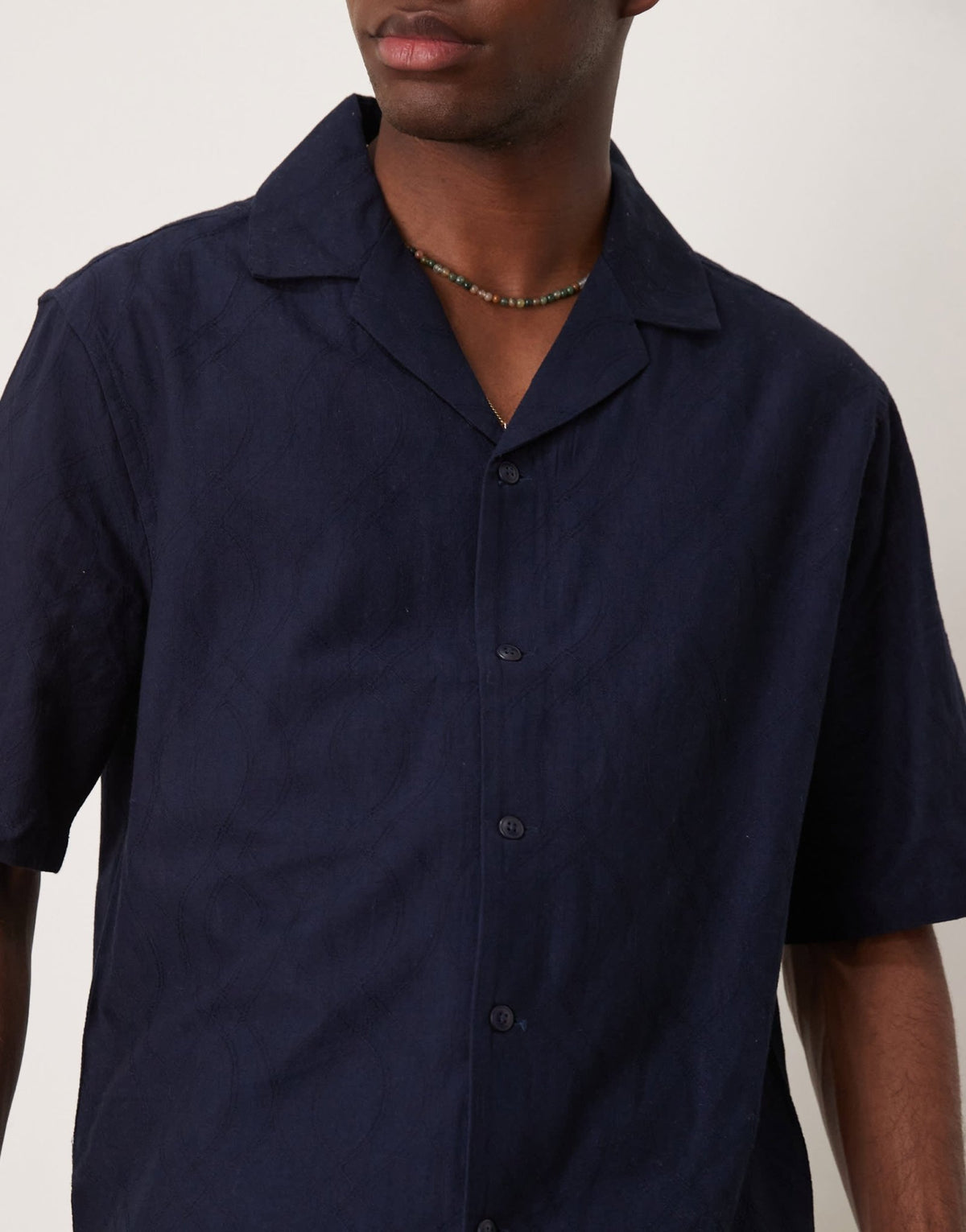 Mango revere collar regular fit shirt in navy - ASOS Sample Sale