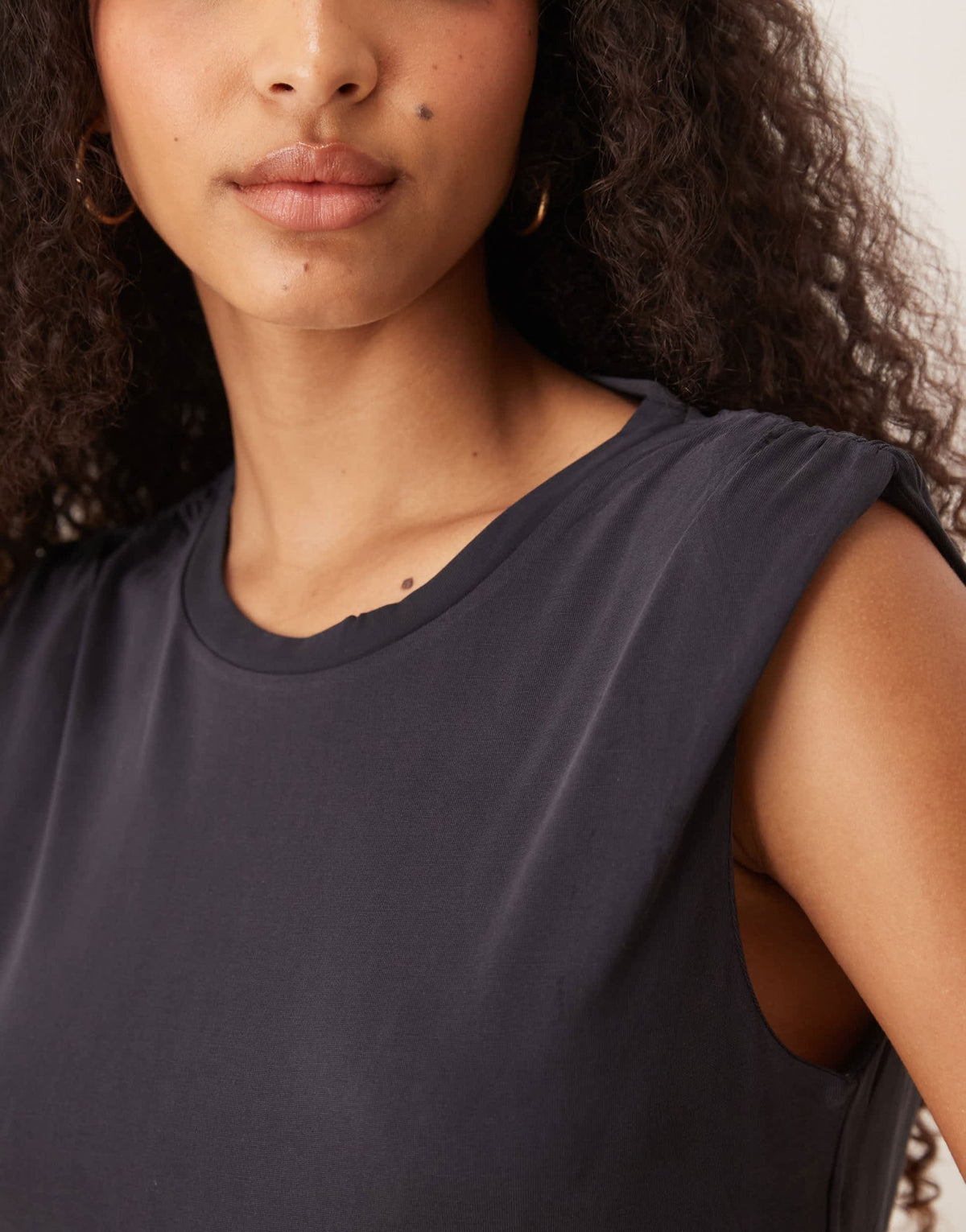 Mango round neck straight fit dress in washed black - ASOS Sample Sale