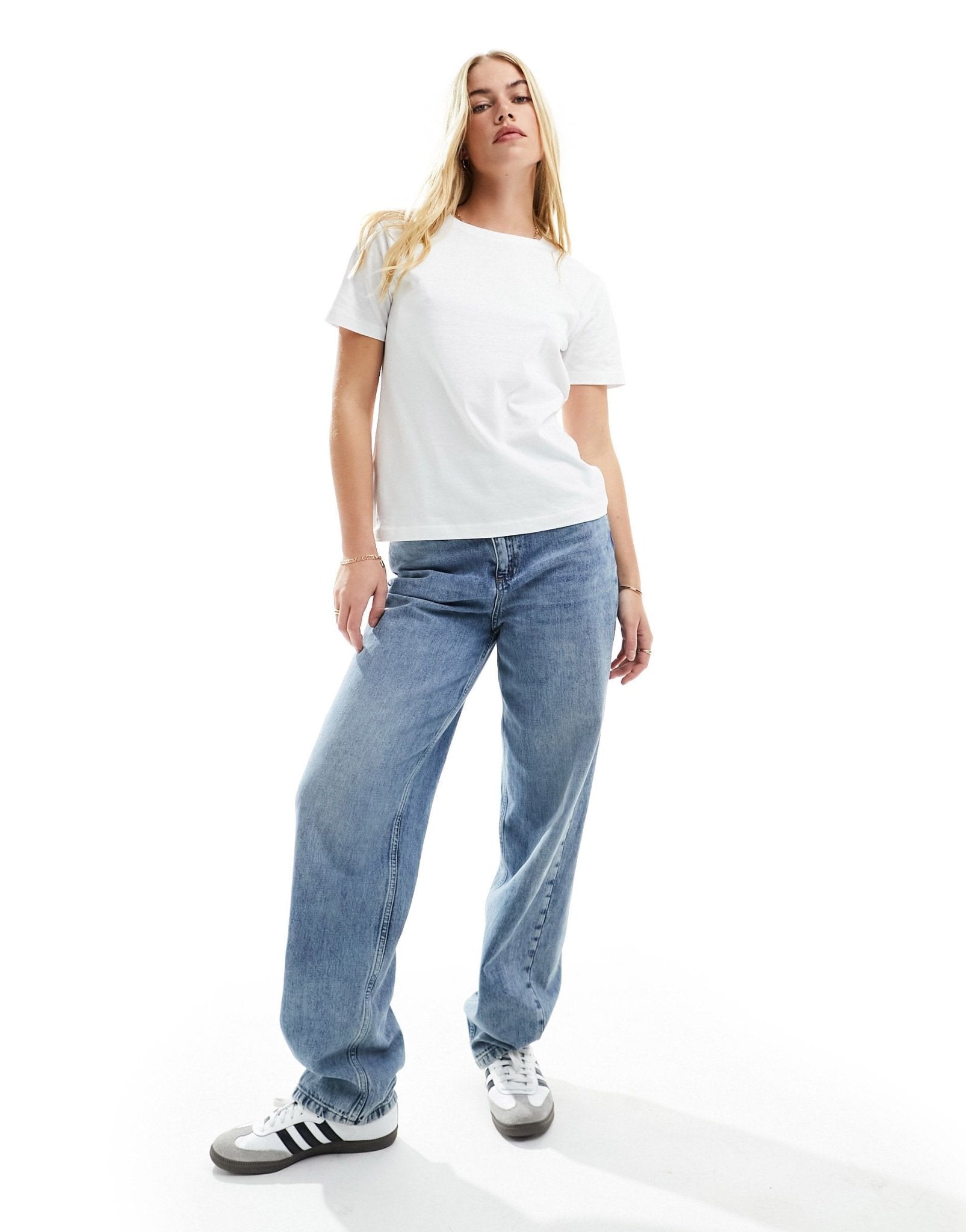 Mango round neck t-shirt in white - ASOS Sample Sale