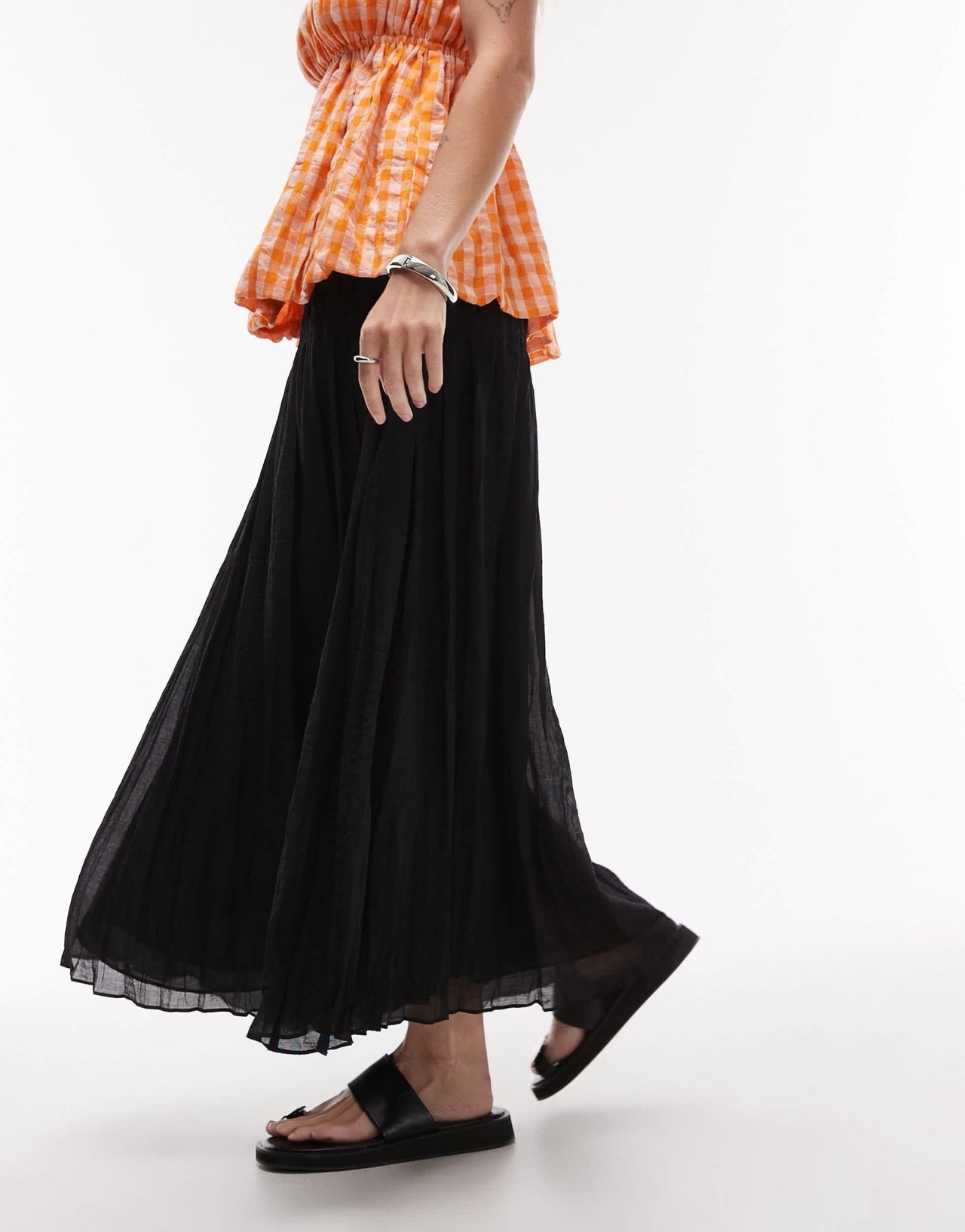 Mango ruched top midi skirt black - ASOS Sample Sale