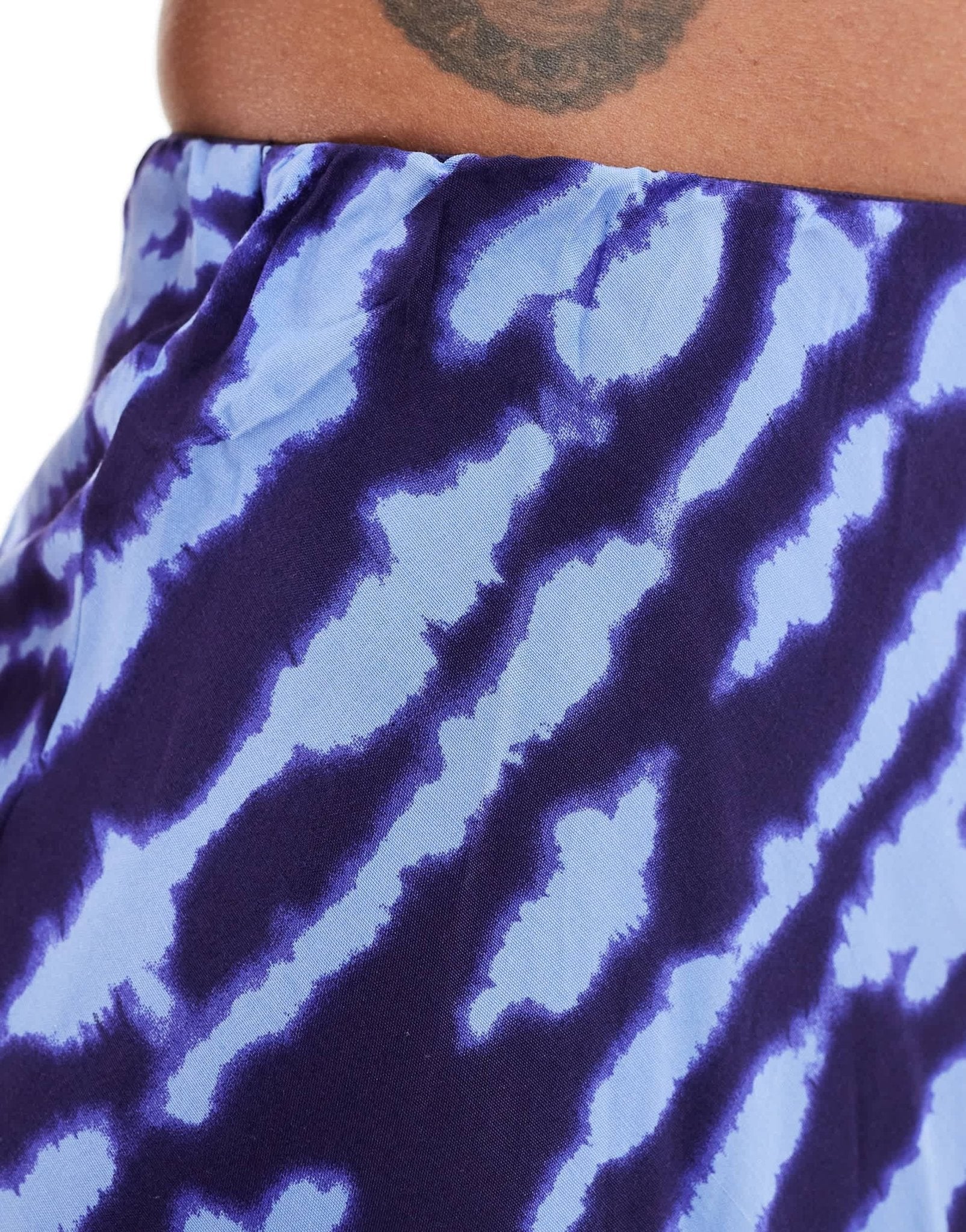 Mango satin printed midi skirt in blue - ASOS Sample Sale