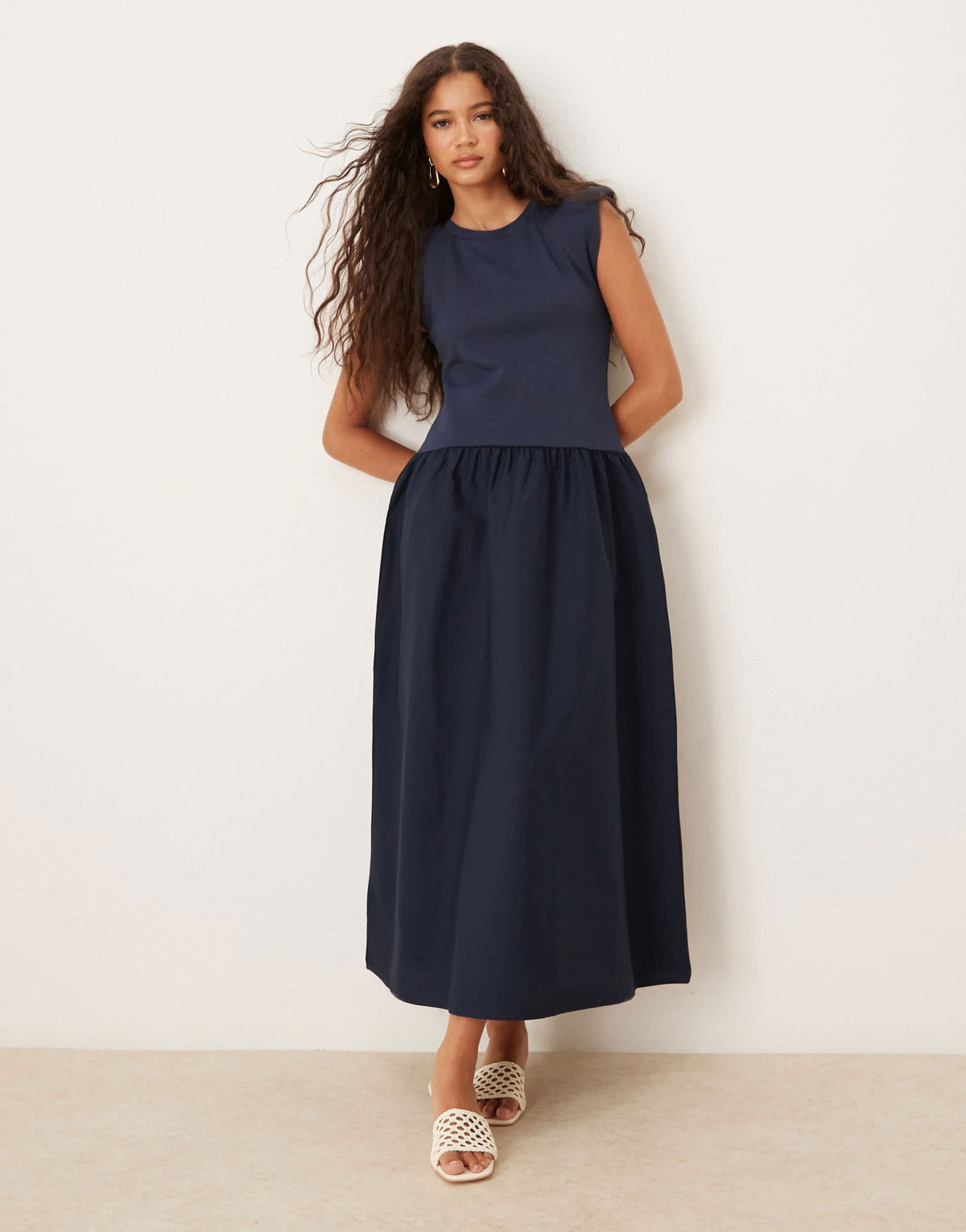 Mango sleeveless knitted dress in navy - ASOS Sample Sale
