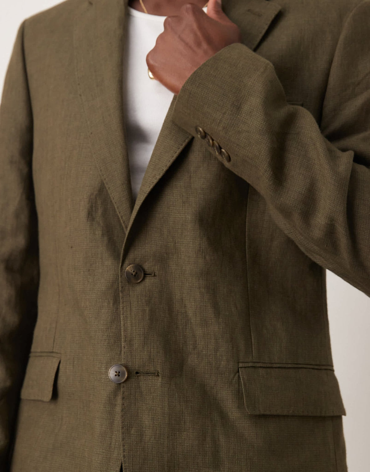Mango slim fit linen suit blazer in green co-ord 17 - ASOS Sample Sale