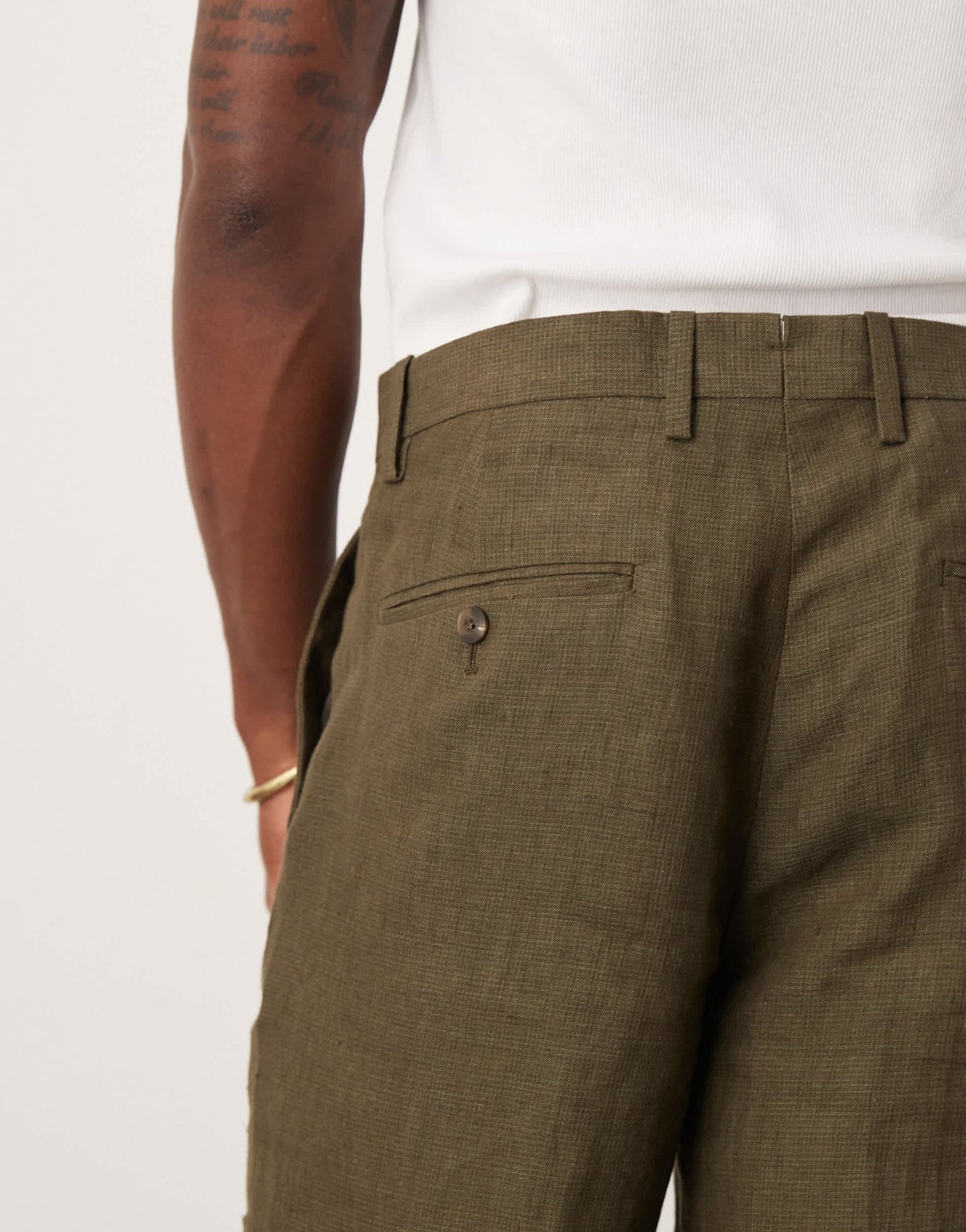 Mango slim fit linen suit trousers in green co-ord - ASOS Sample Sale