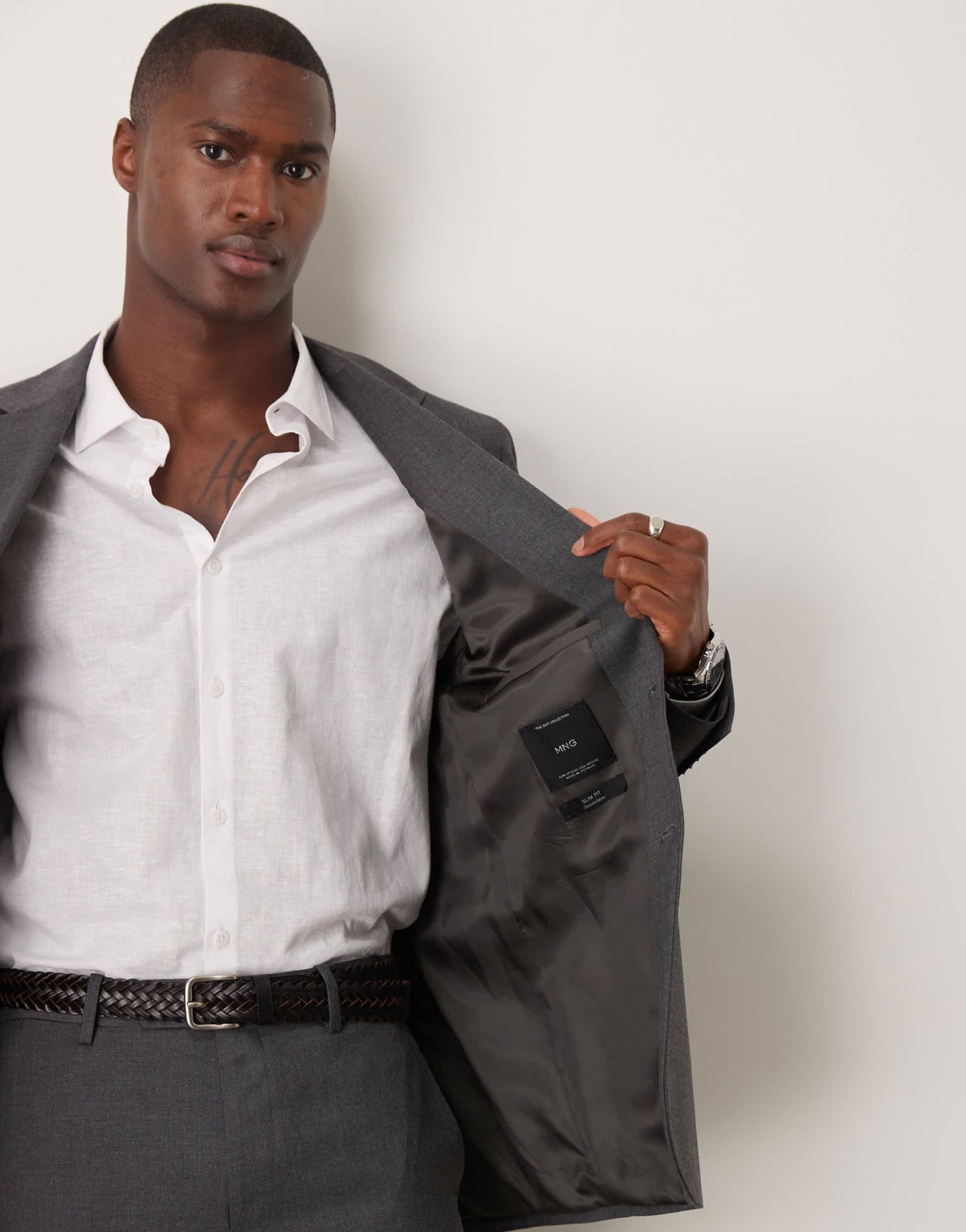 Mango slim fit suit blazer in slate grey co - ord - ASOS Sample Sale