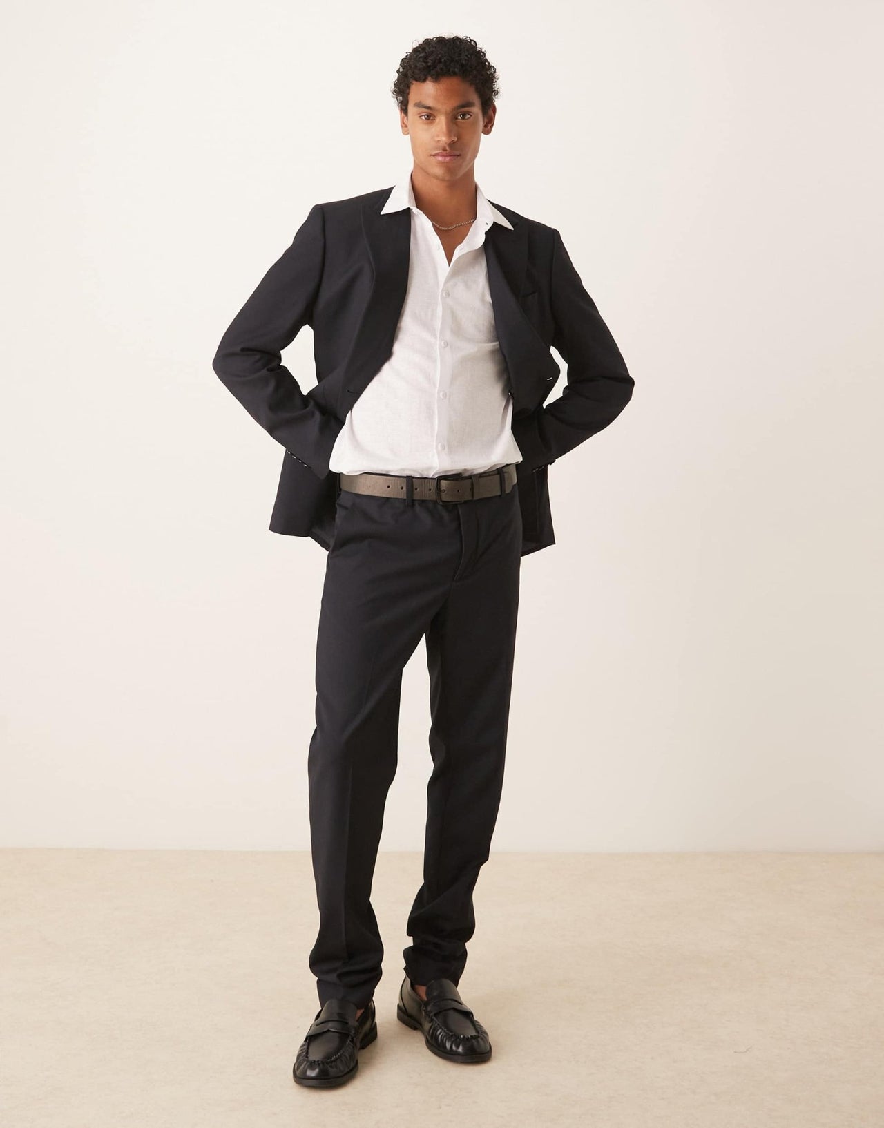 Mango slim fit suit trouser co - ord in navy - ASOS Sample Sale