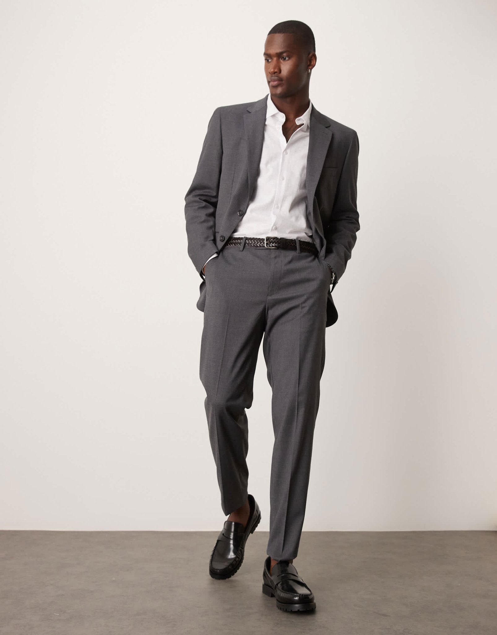 Mango slim fit suit trouser in slate grey co - ord - ASOS Sample Sale