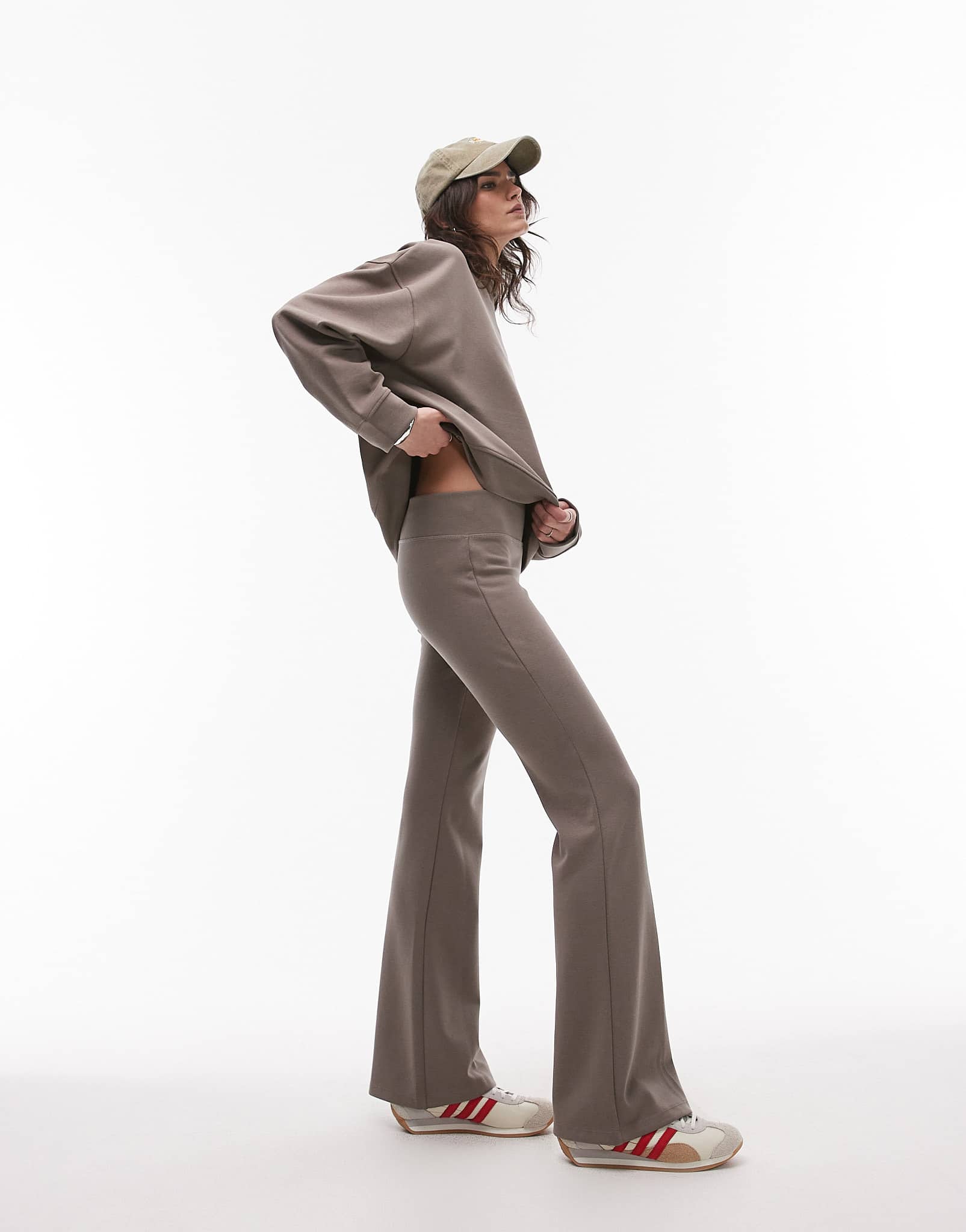 Mango soft touch flared jogger co-ord in light brown - ASOS Sample Sale