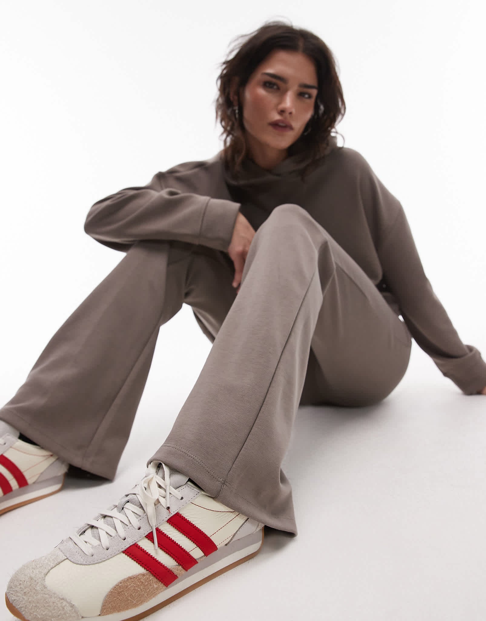 Mango soft touch flared jogger co-ord in light brown - ASOS Sample Sale