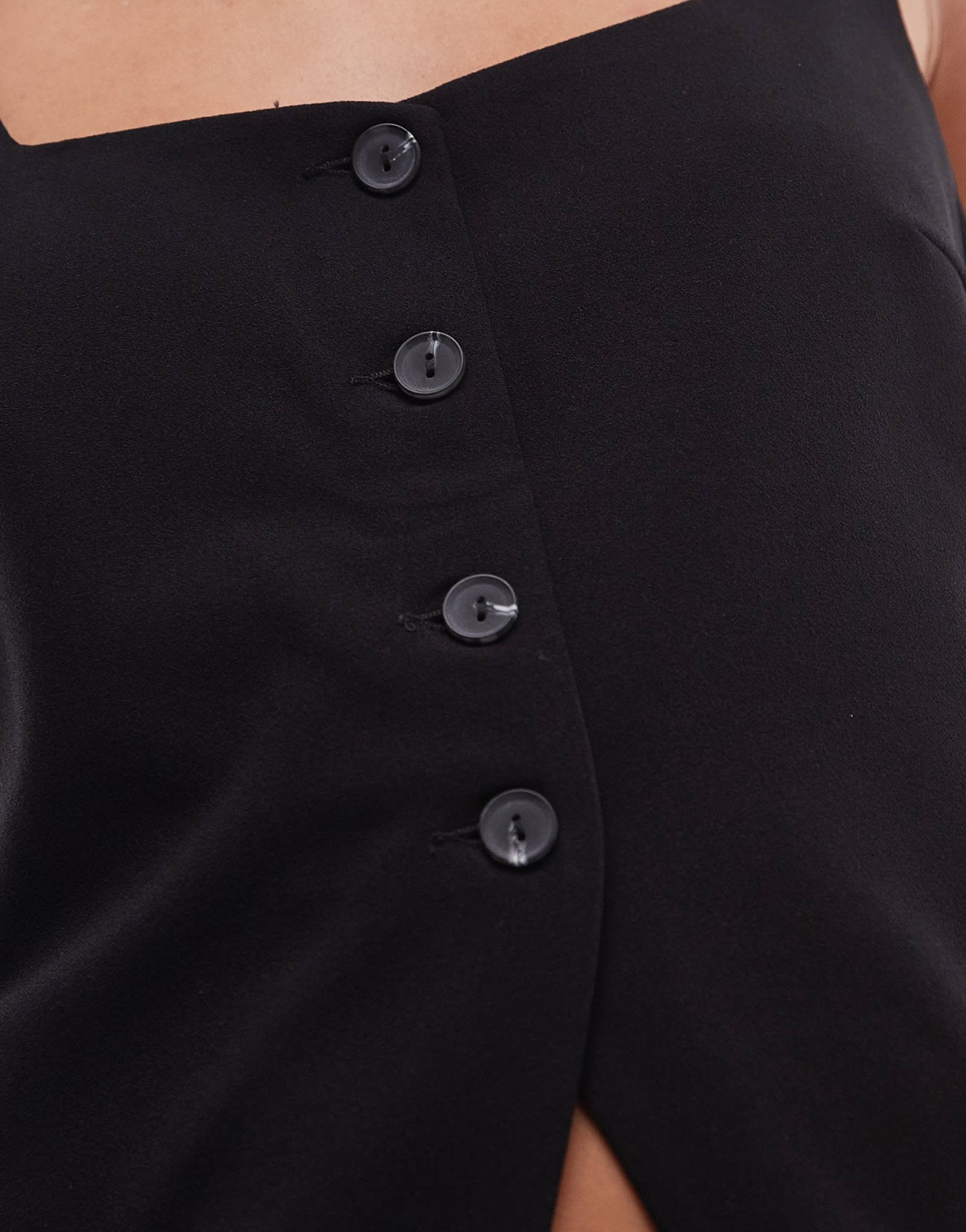Mango square neck waistcoat in black - ASOS Sample Sale