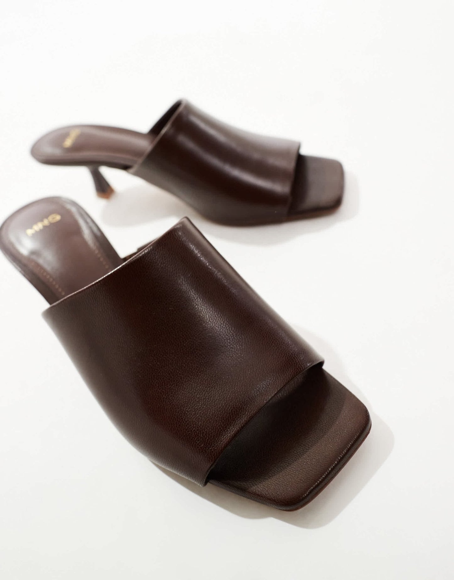 Mango square toe mules in dark brown - ASOS Sample Sale