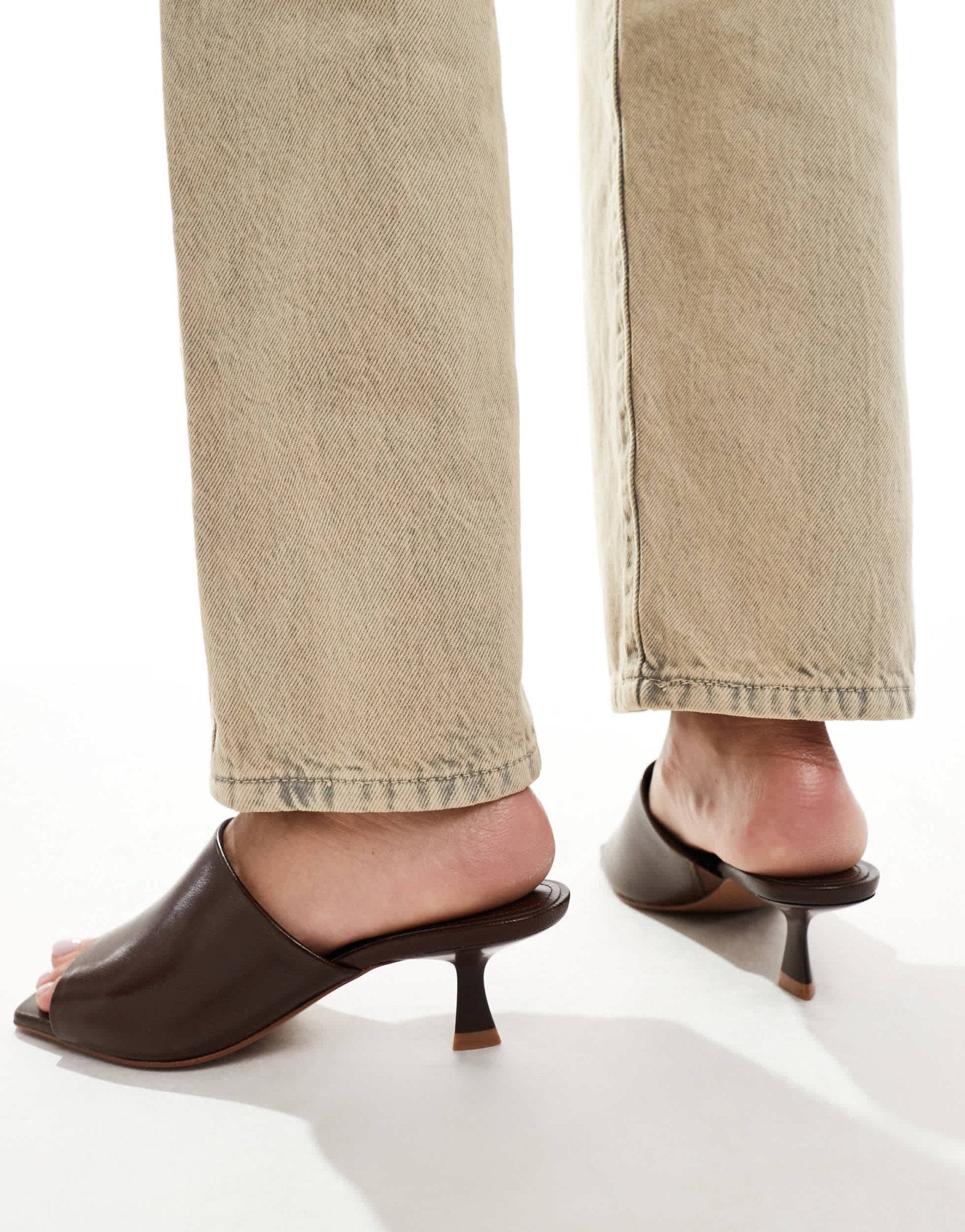 Mango square toe mules in dark brown - ASOS Sample Sale