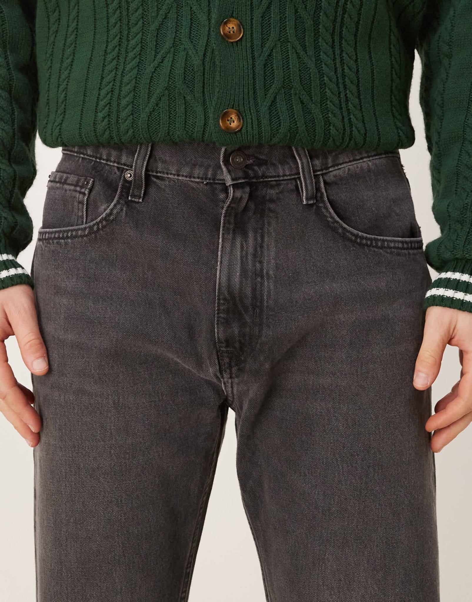 Mango straight fit jeans in washed black - ASOS Sample Sale