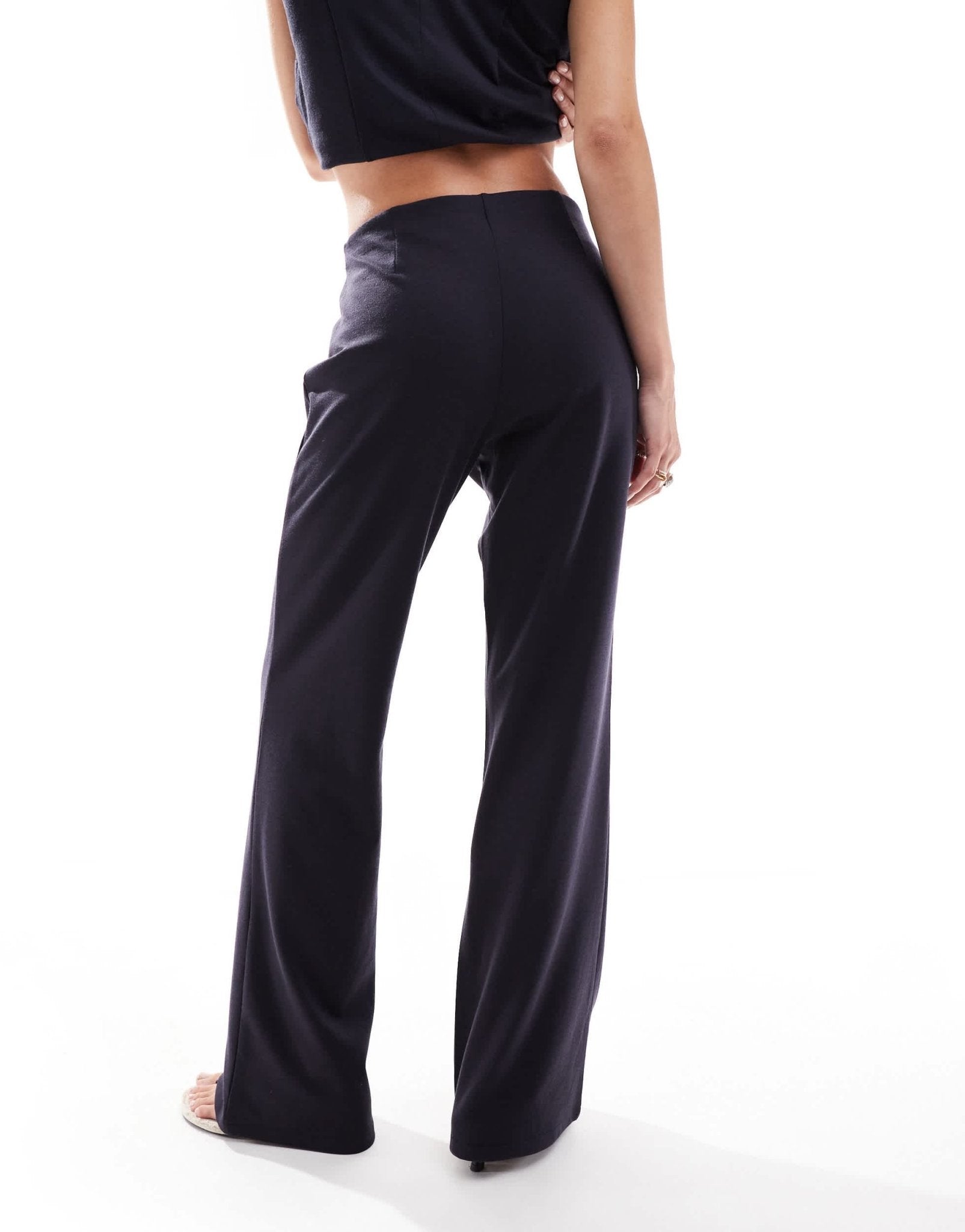 Mango straight leg pull on co - ord trousers in black - ASOS Sample Sale
