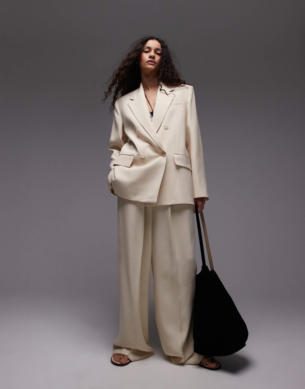 Mango straight leg tailored trouser co - ord in pale yellow - ASOS Sample Sale