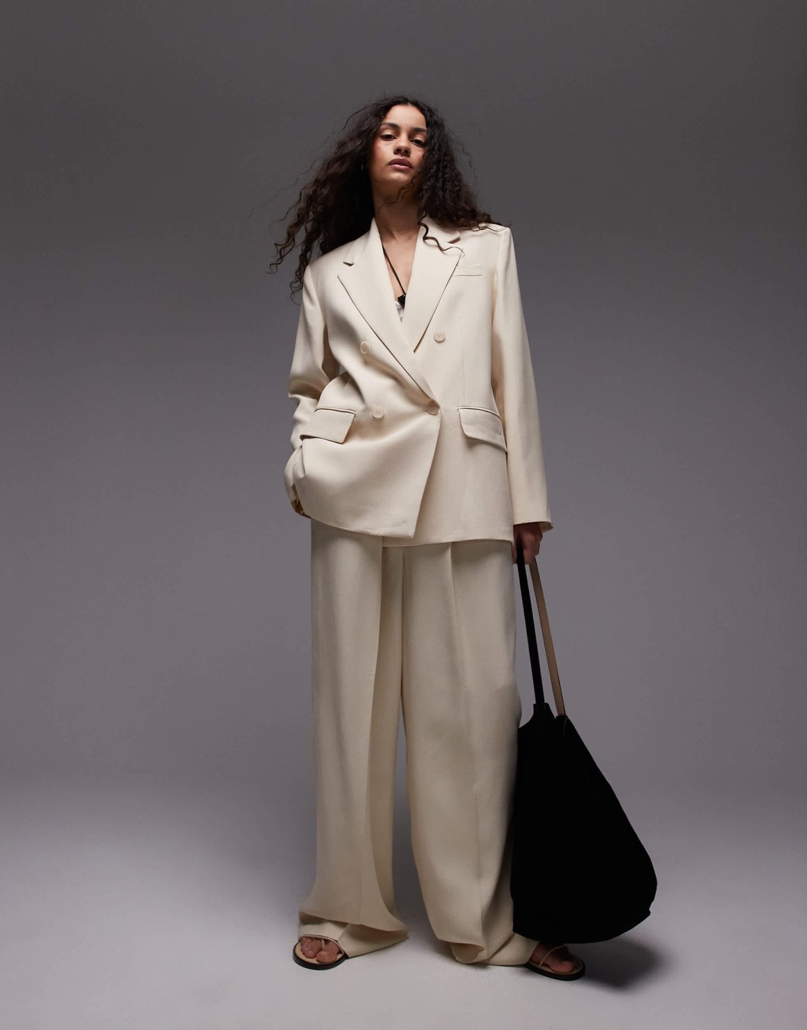 Mango straight leg tailored trouser co - ord in pale yellow - ASOS Sample Sale
