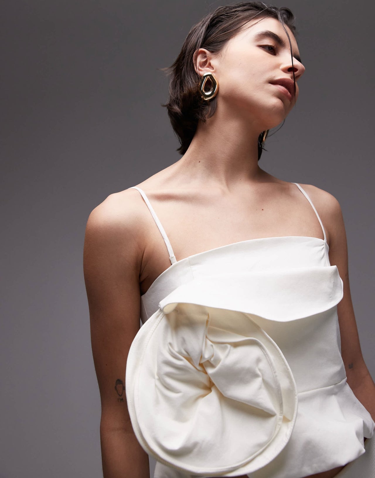 Mango structured 3D floral print in ivory - ASOS Sample Sale
