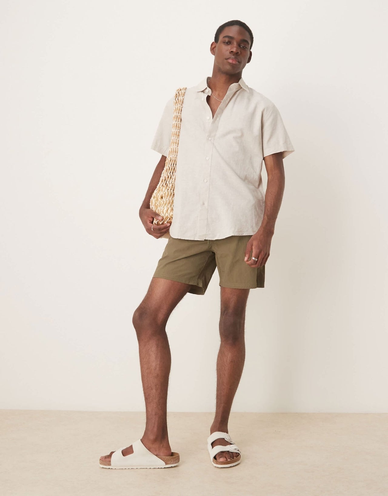 Mango swimshorts in khaki - ASOS Sample Sale