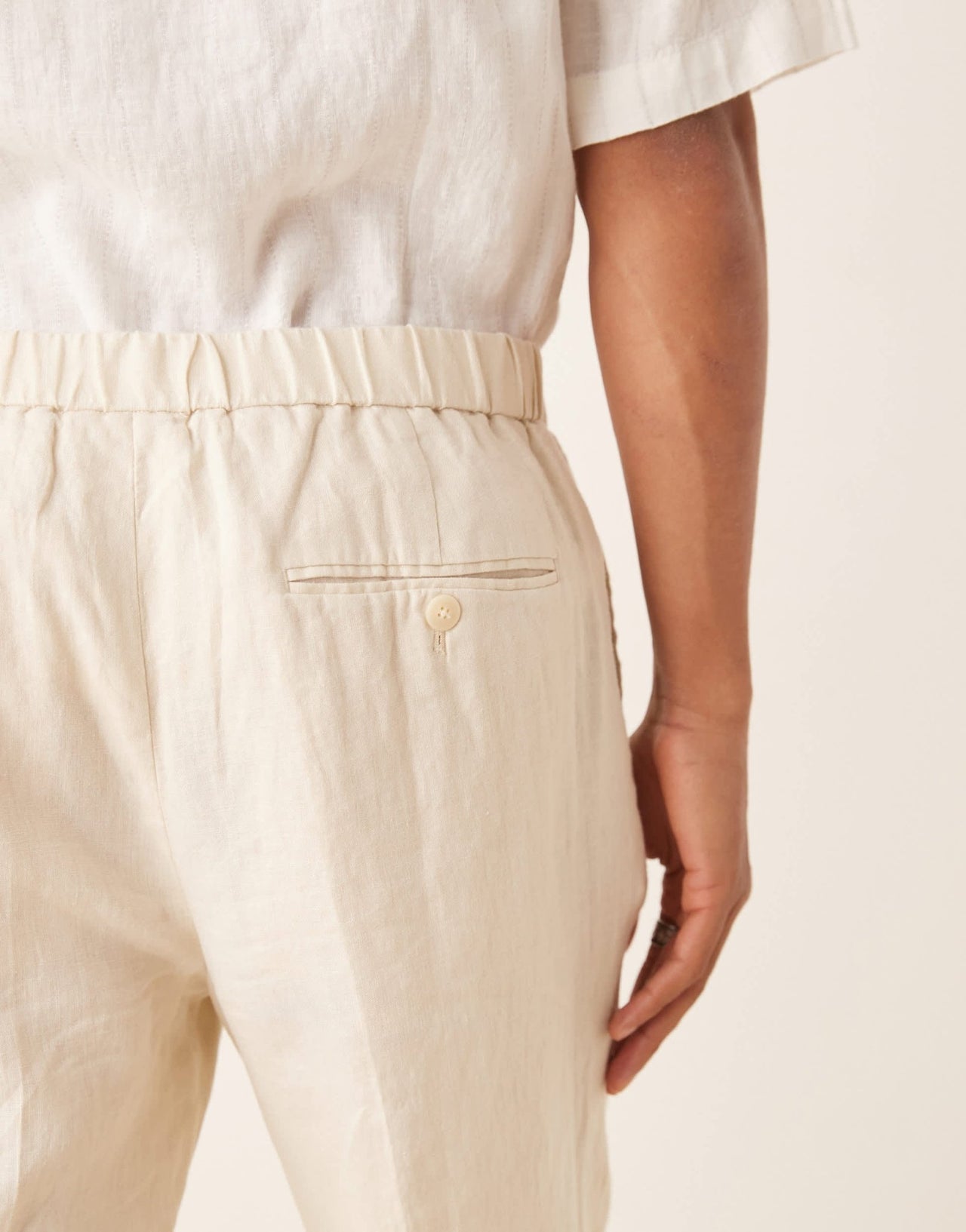 Mango tailored linen trouser co - ord in ecru - ASOS Sample Sale