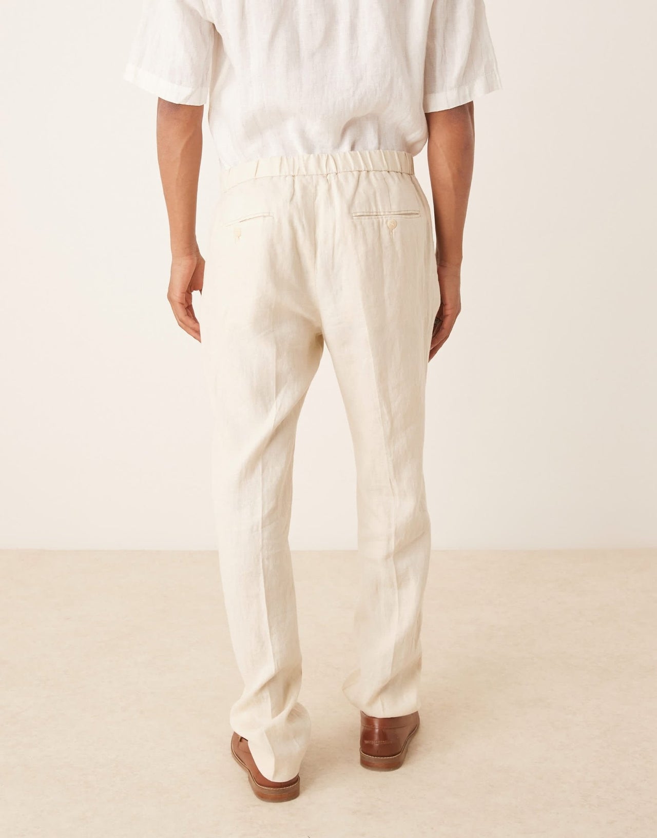 Mango tailored linen trouser co - ord in ecru - ASOS Sample Sale