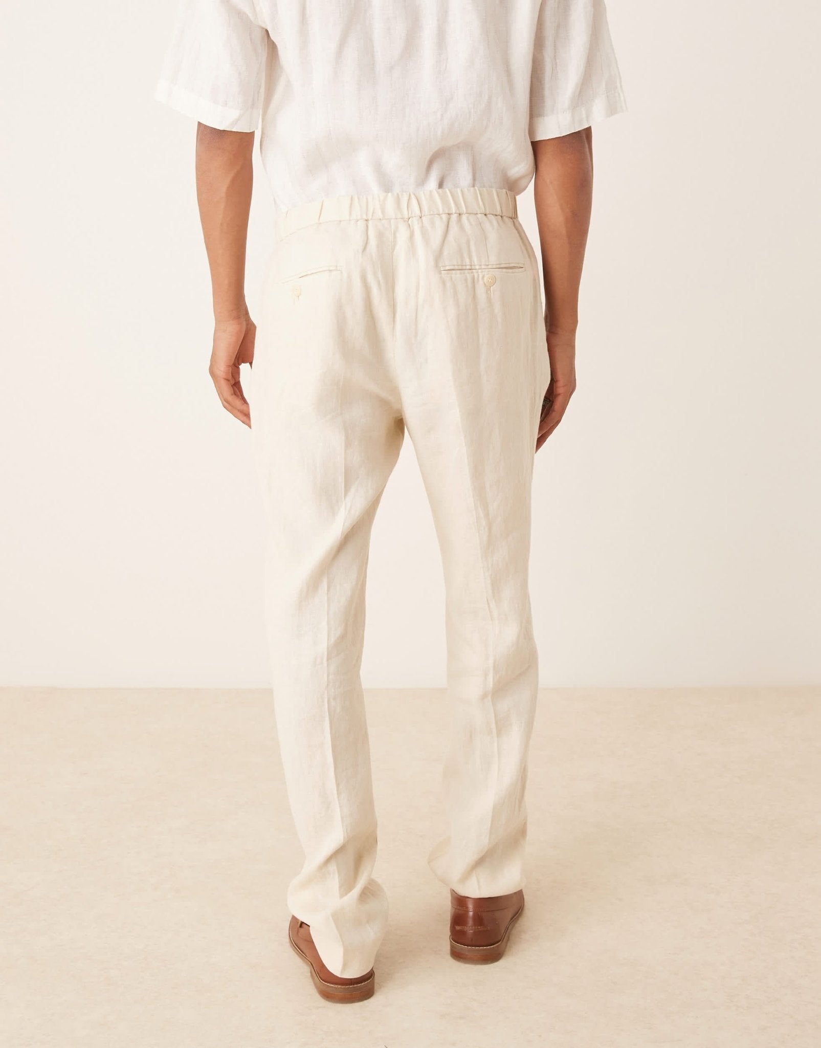 Mango tailored linen trouser co - ord in ecru - ASOS Sample Sale