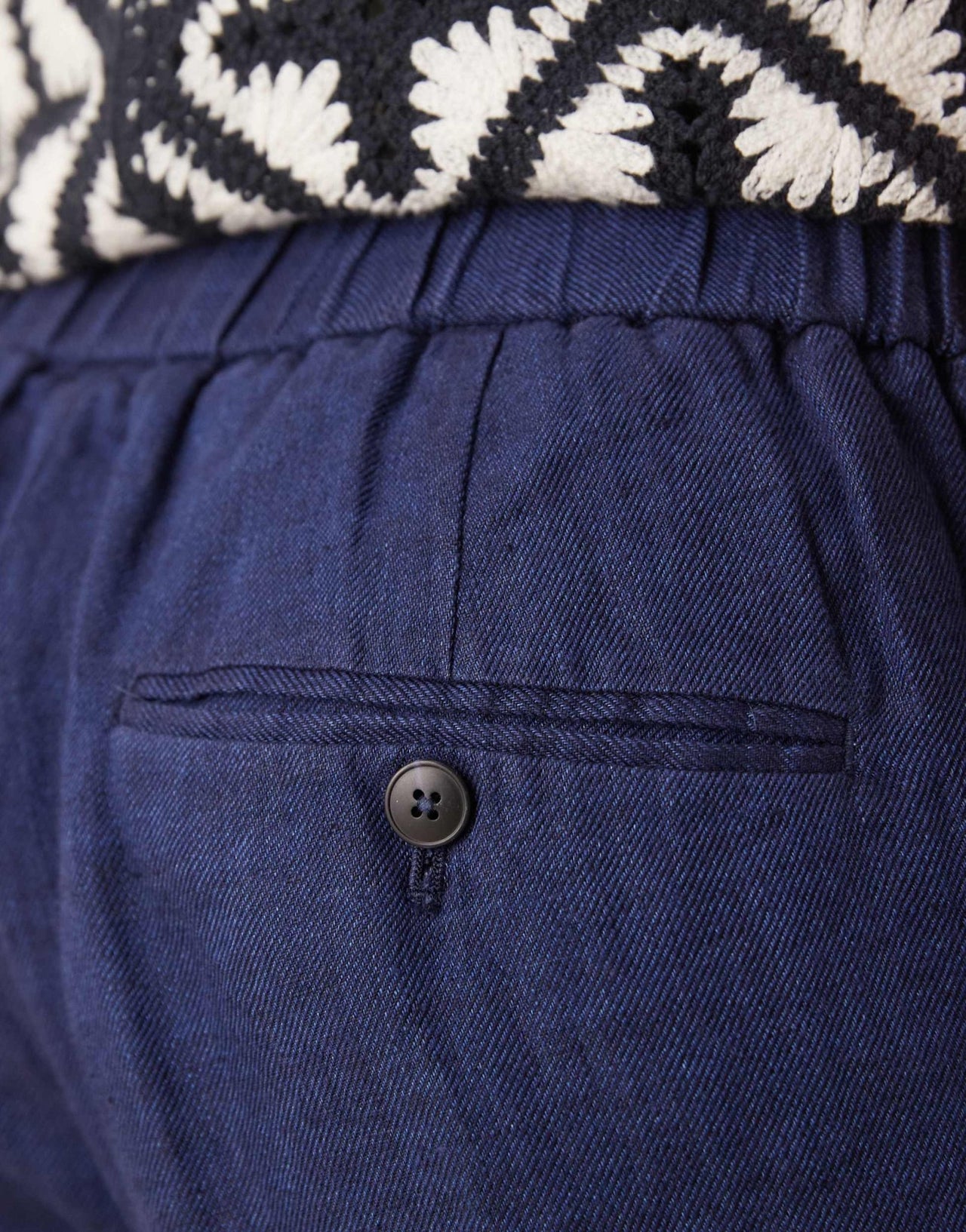 Mango tailored linen trouser in navy - ASOS Sample Sale