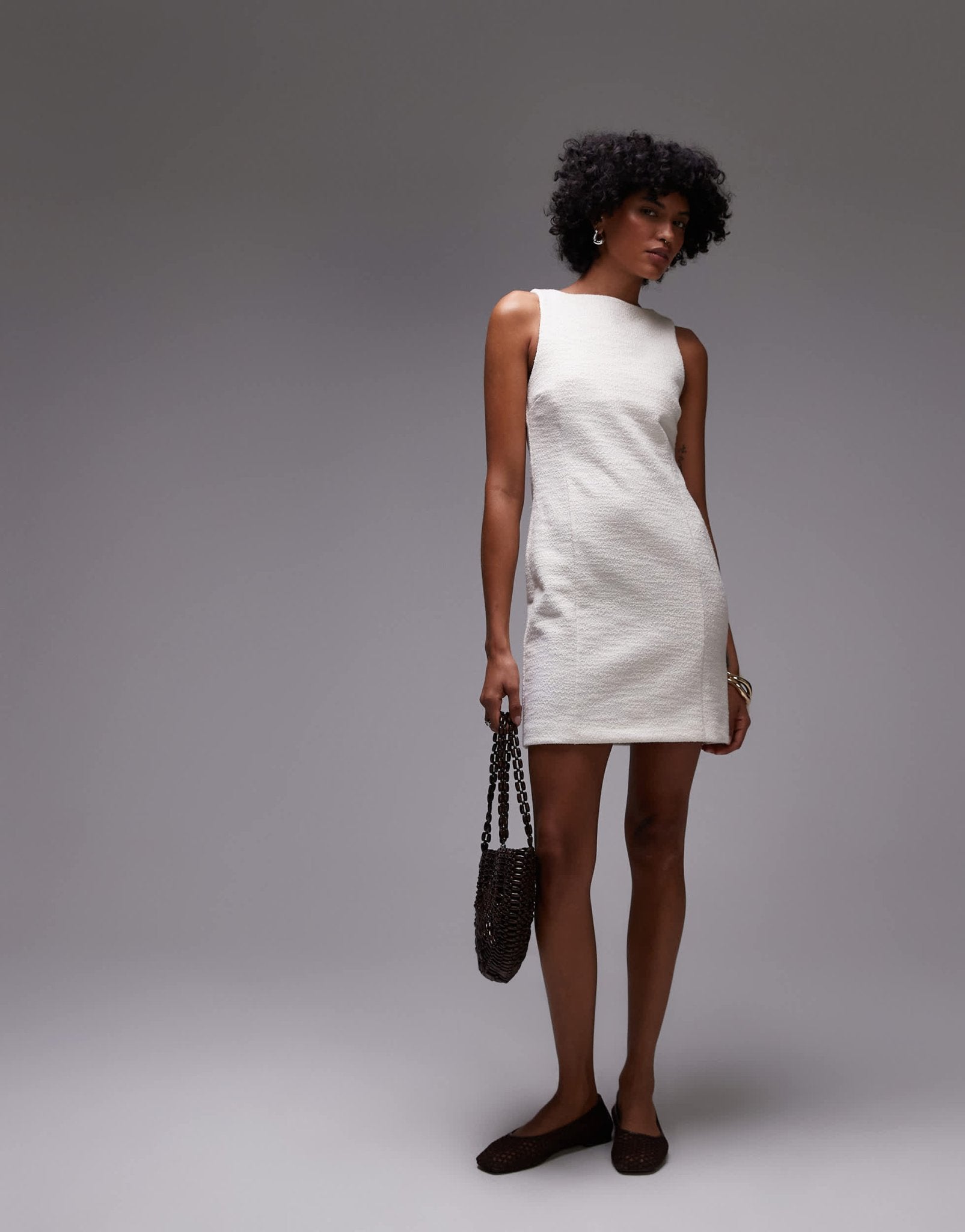 Mango tailored mini shift dress in white - ASOS Sample Sale