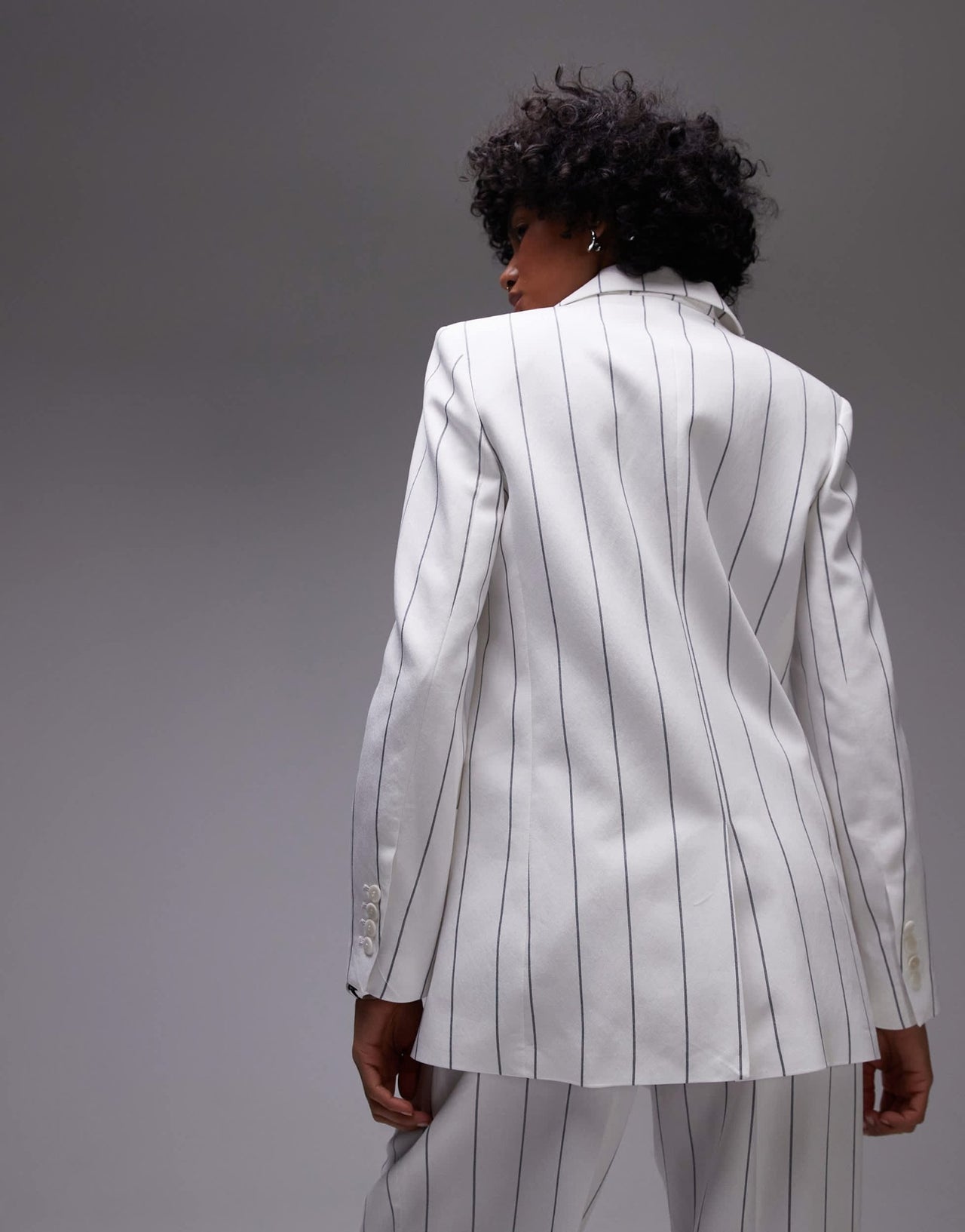 Mango tailored pinstripe blazer co - ord in white - ASOS Sample Sale