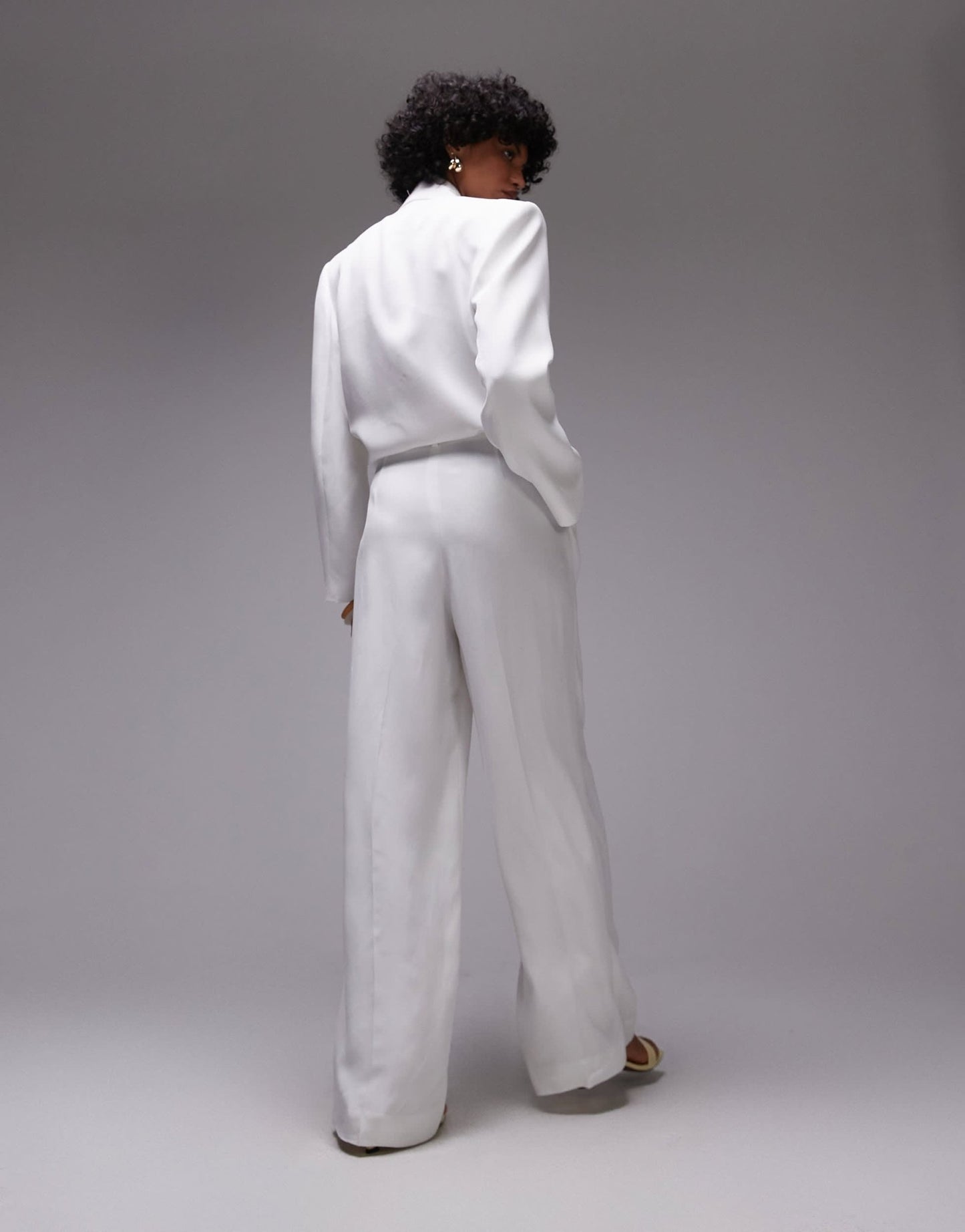 Mango tailored straight leg trouser co-ord in white - ASOS Sample Sale