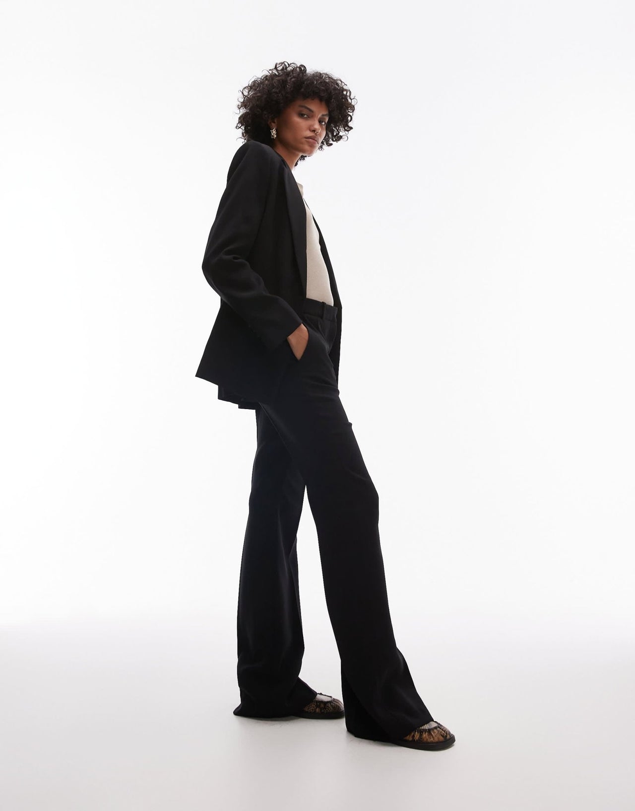 Mango tailored trouser co - ord in black - ASOS Sample Sale