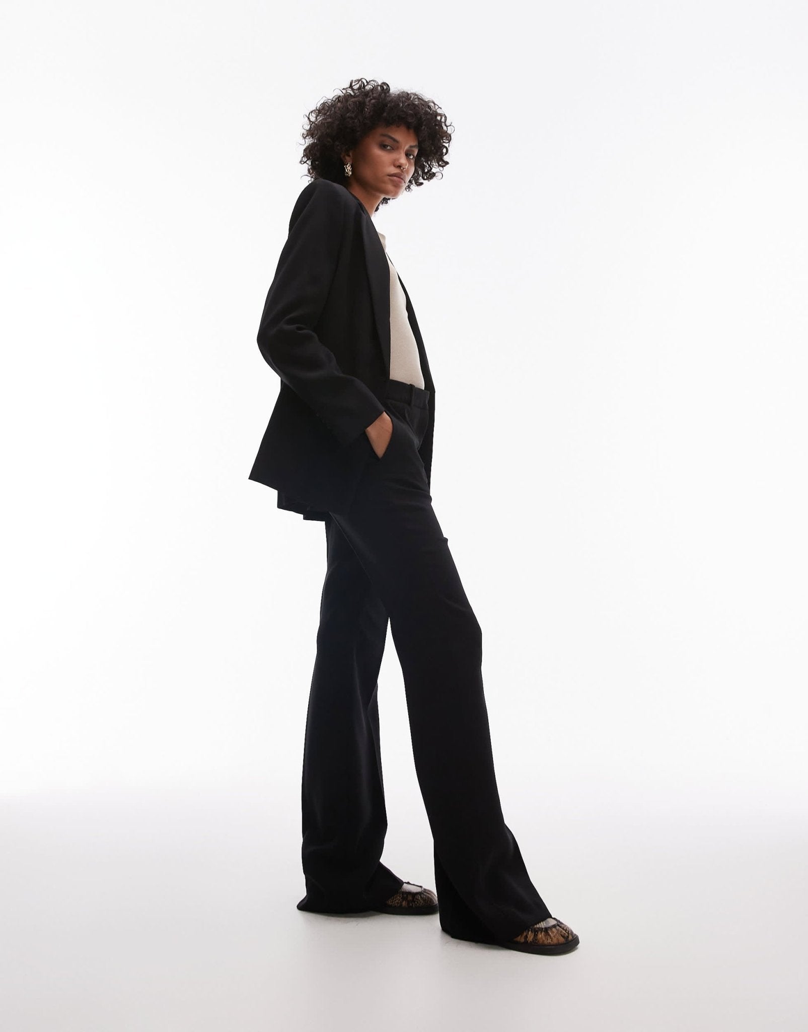 Mango tailored trouser co - ord in black - ASOS Sample Sale