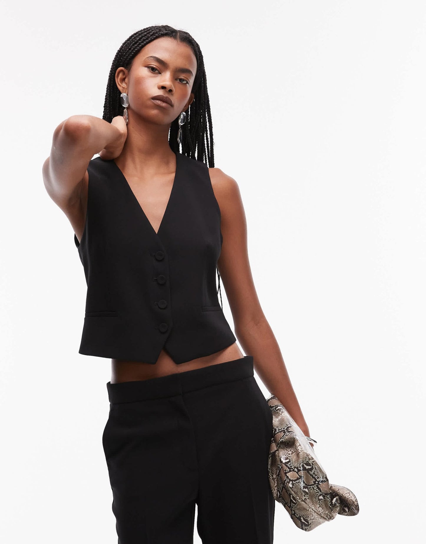 Mango tailored waistcoat co - ord in black - ASOS Sample Sale