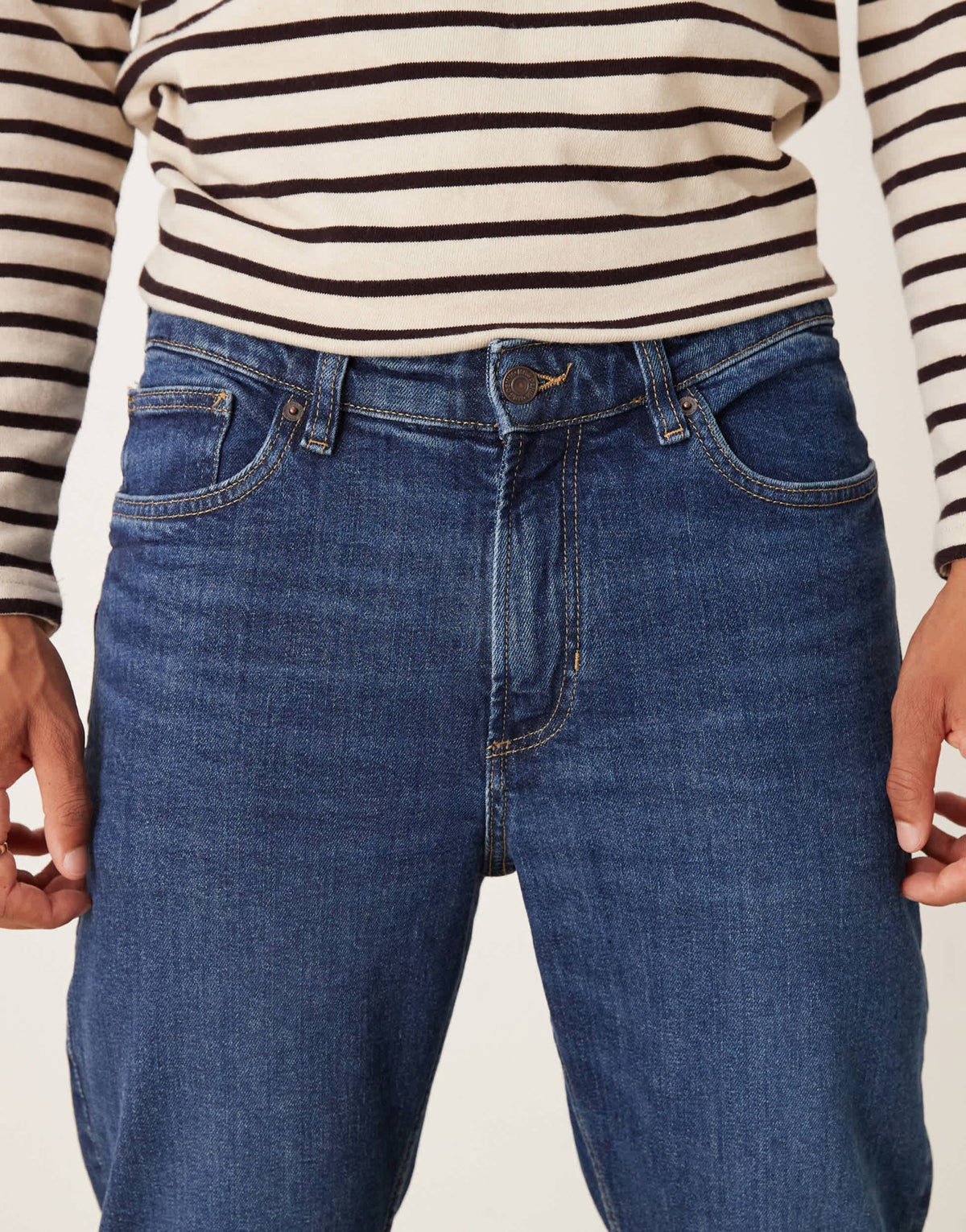 Mango tapered jean in dark blue - ASOS Sample Sale