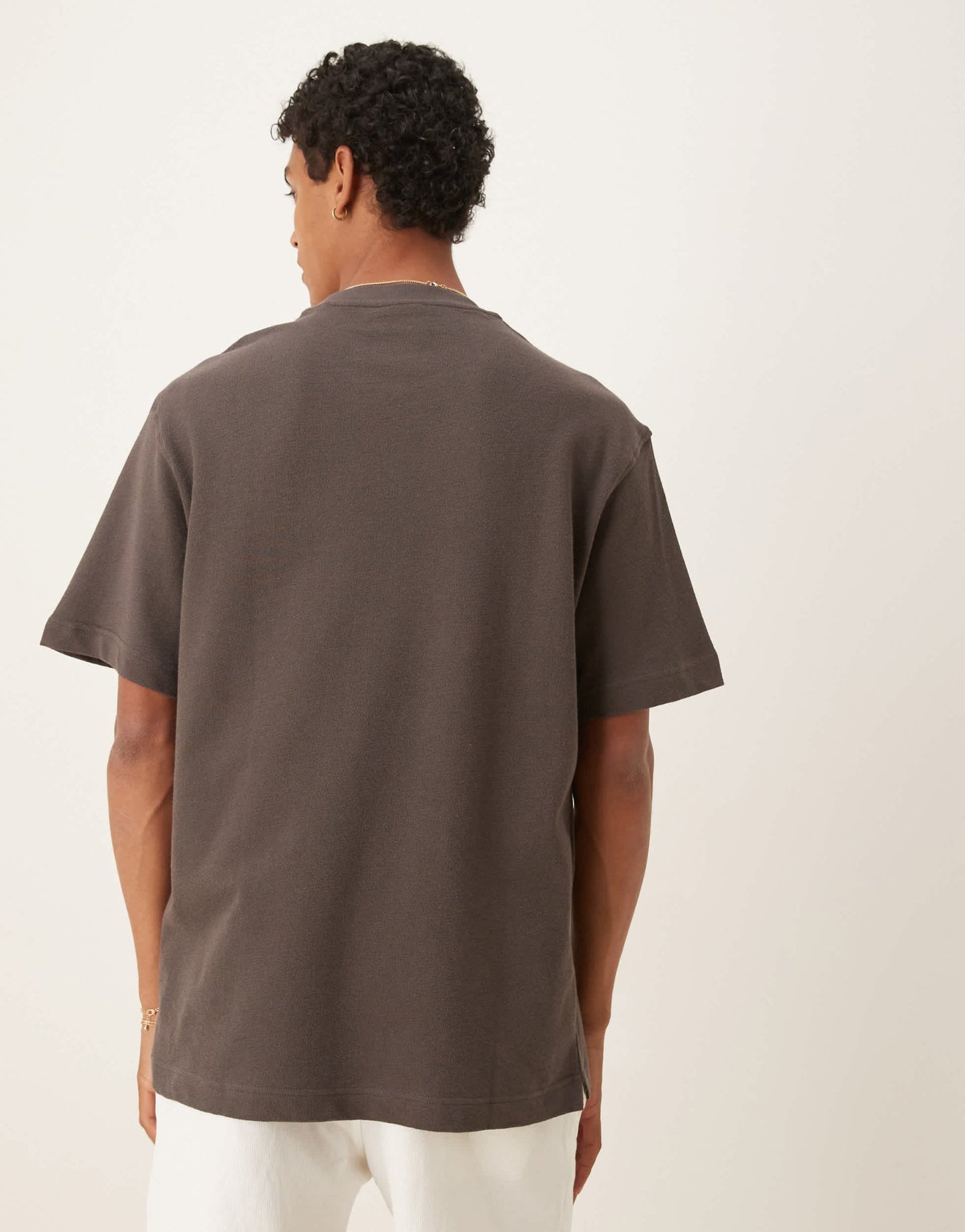 Mango textured regular fit t-shirt in chocolate - ASOS Sample Sale