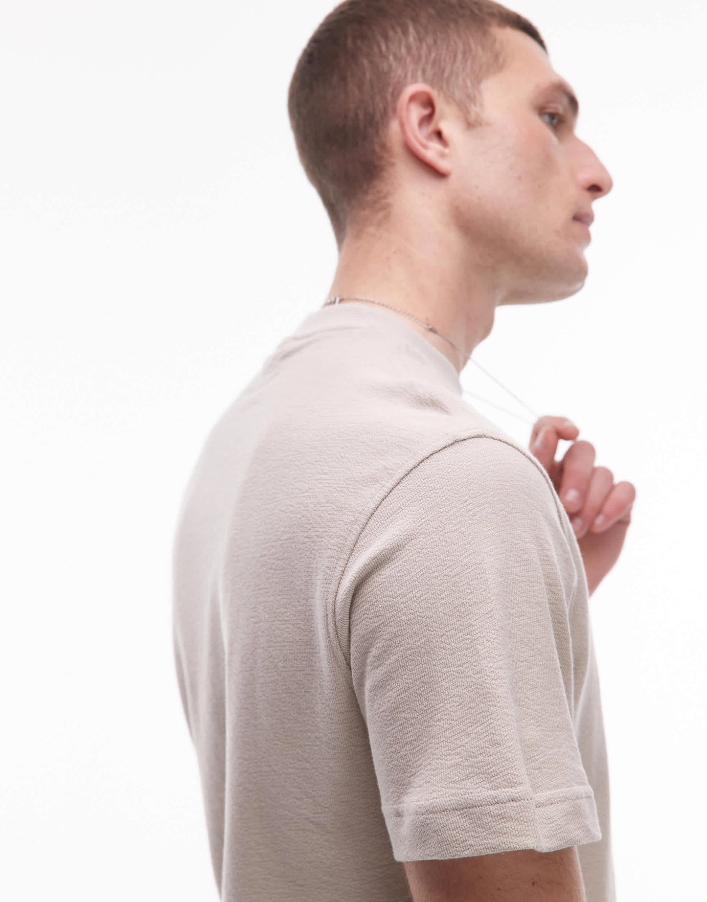 Mango textured regular fit t-shirt in stone - ASOS Sample Sale