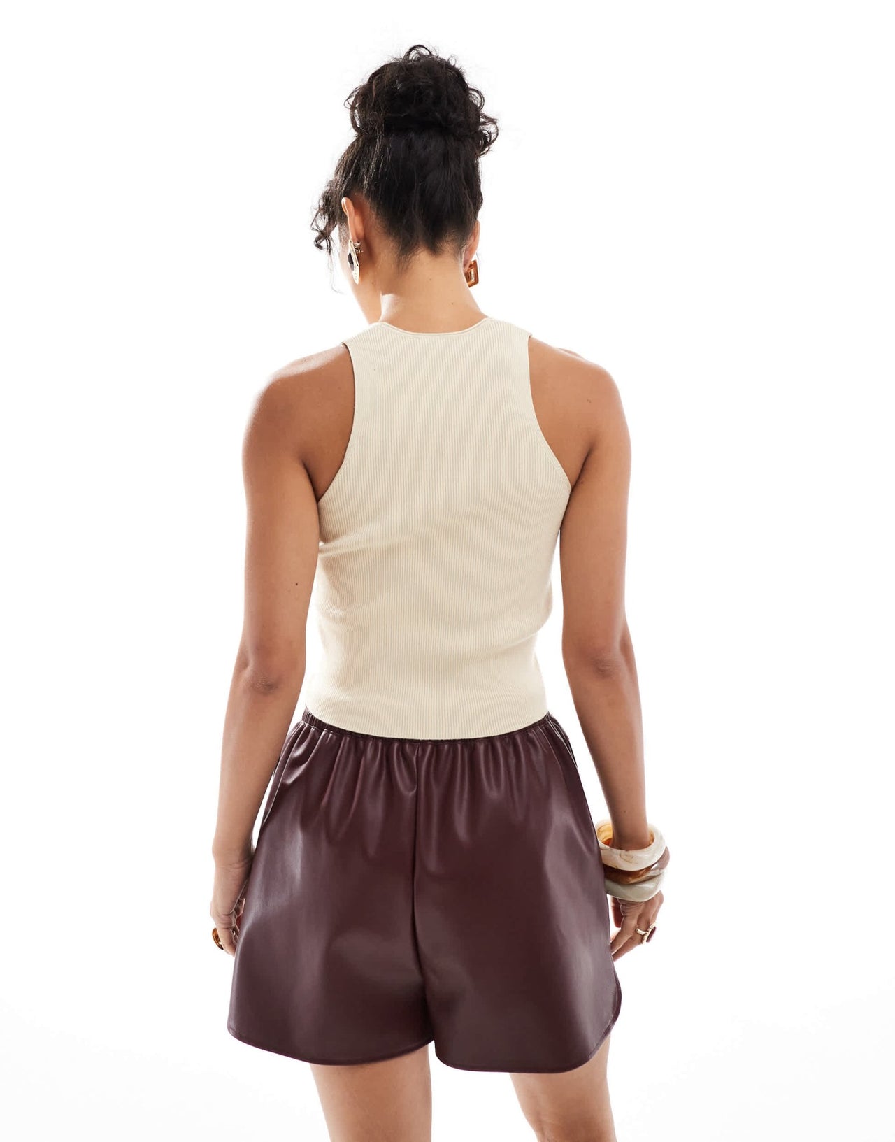 Mango twist front vest in beige - ASOS Sample Sale