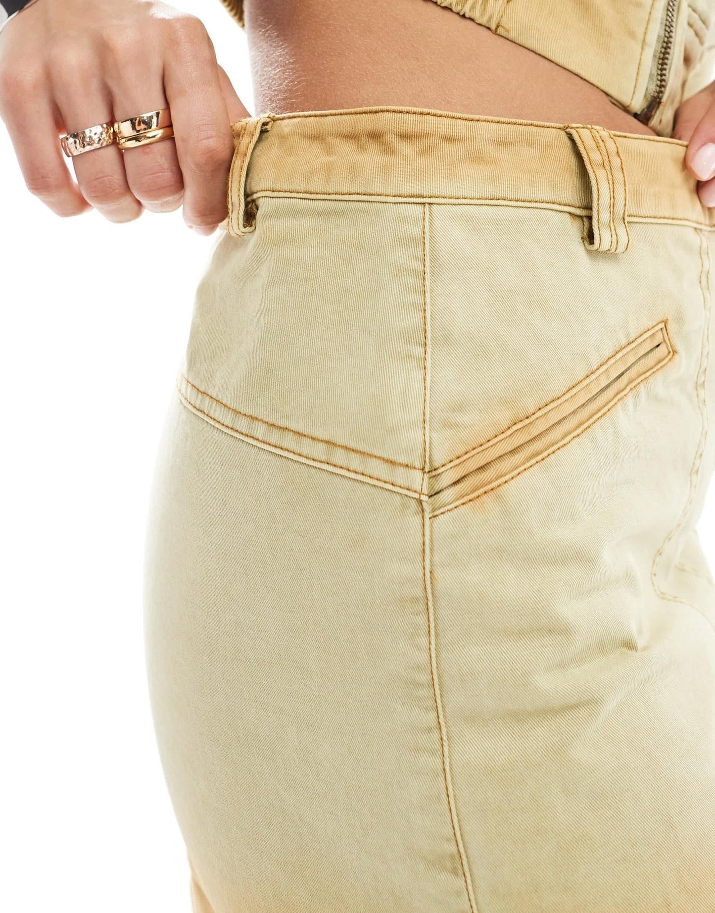 Mango washed co - ord mini skirt in brown - ASOS Sample Sale