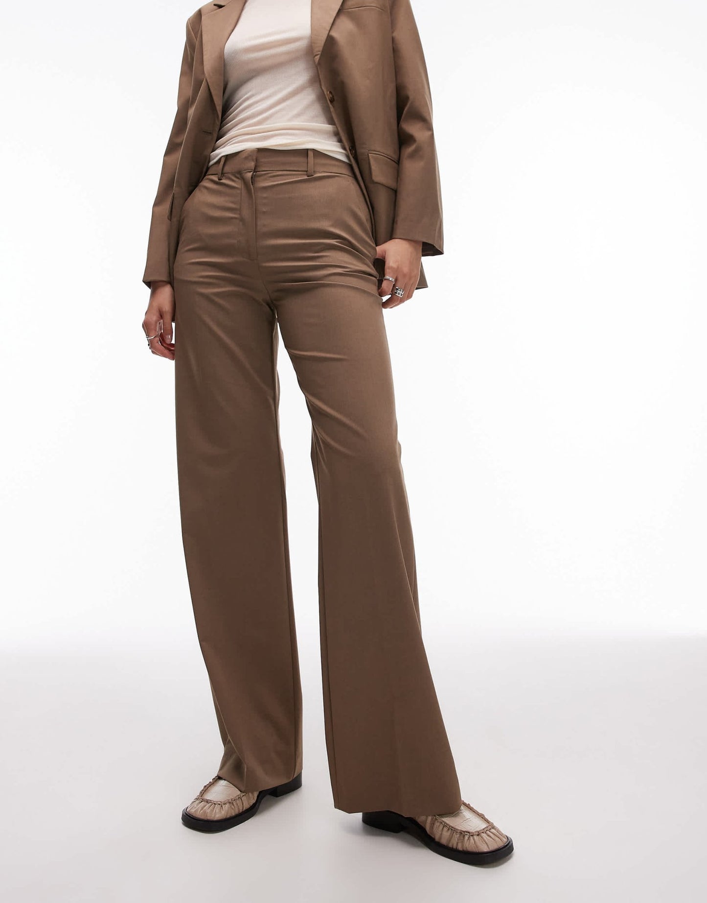 Mango wide leg trouser co - ord in brown - ASOS Sample Sale