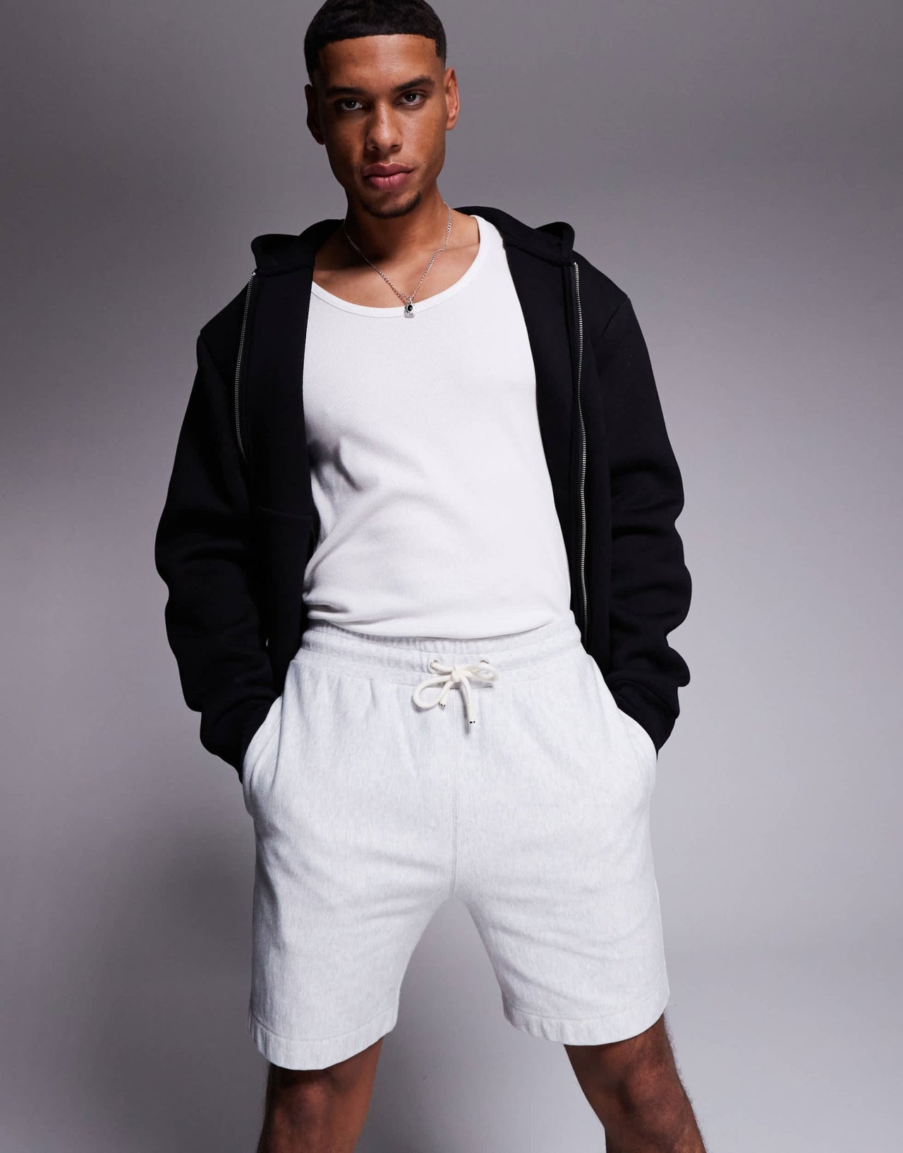 Marshall Artist foundation shorts in grey marl - ASOS Sample Sale