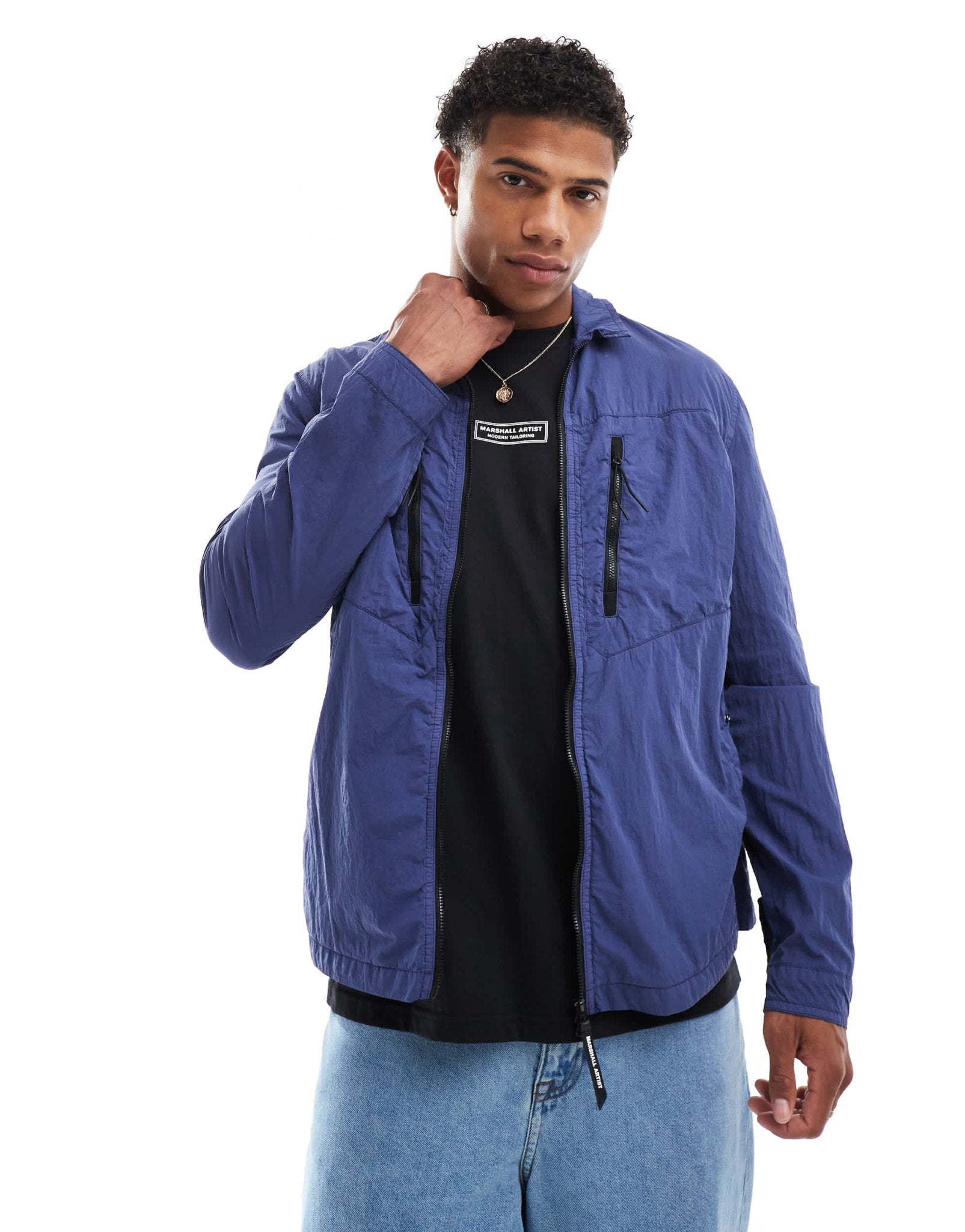 Marshall Artist nova overshirt in blue - ASOS Sample Sale