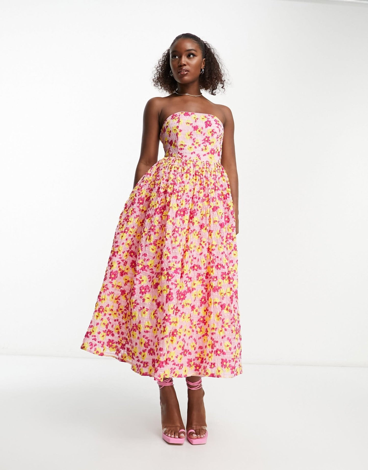 Maya floral tutti fruit midi dress in pink - ASOS Sample Sale